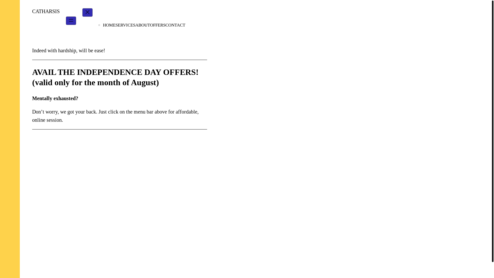 website screenshot of https://catharsisease.com/