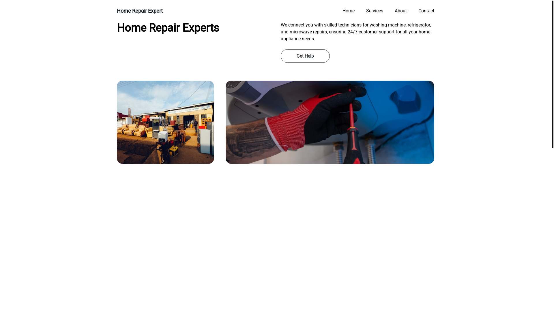 website screenshot of https://homerepairexpert.help/