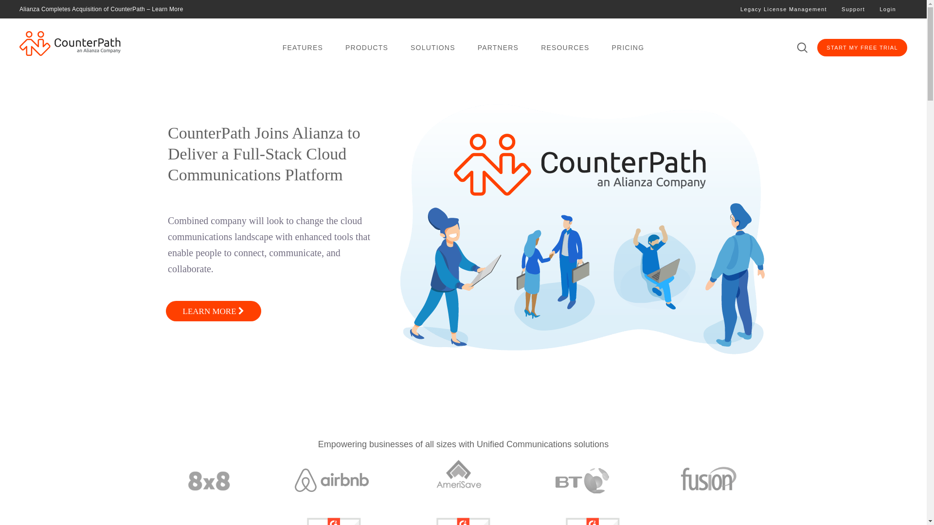 website screenshot of https://counterpath.com
