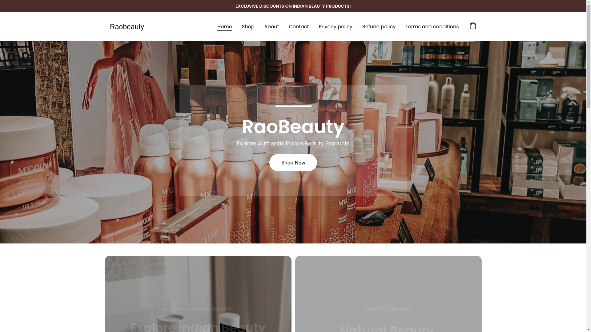 website screenshot of https://raosathbeauty.in/