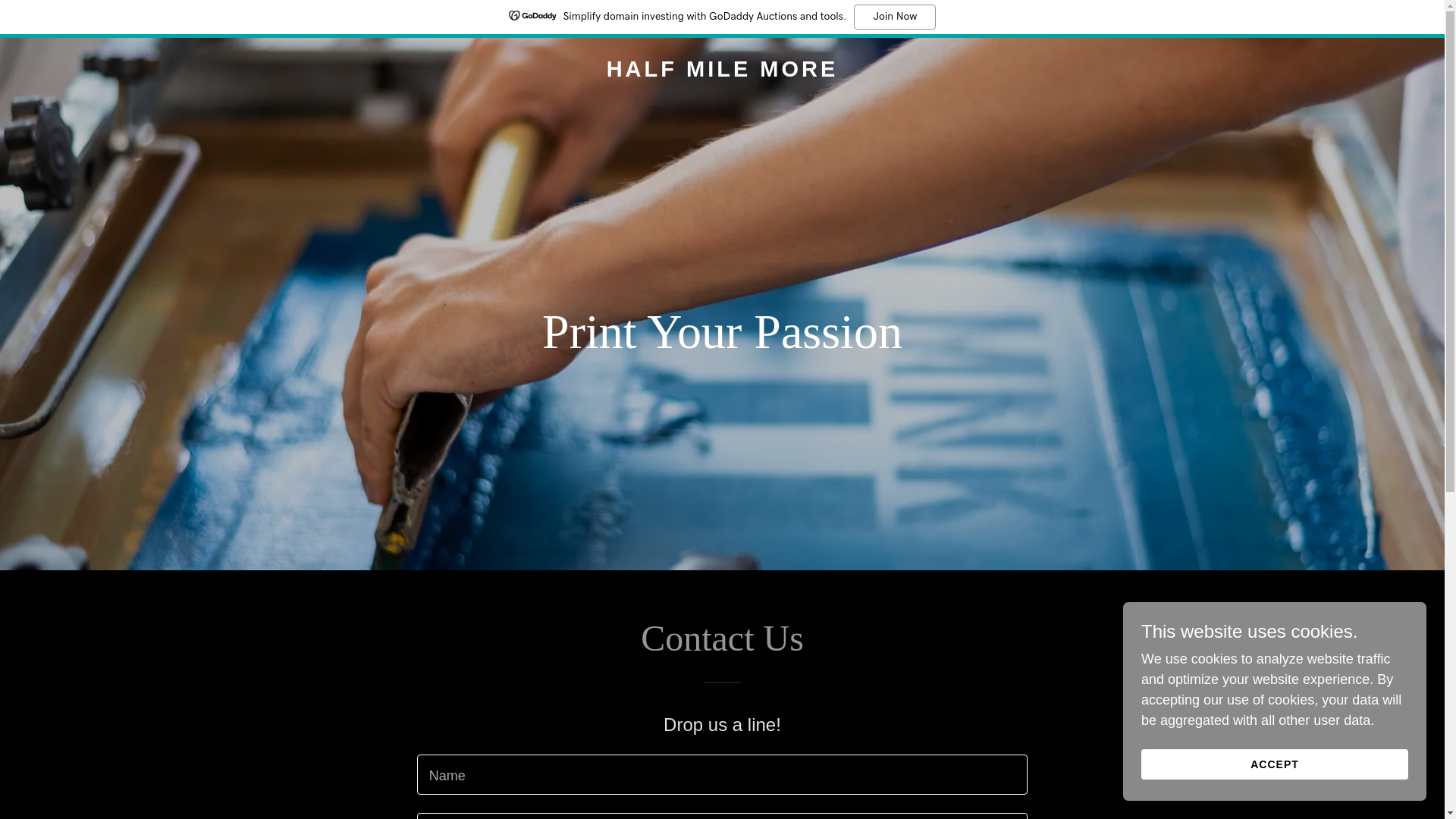 website screenshot of https://halfmilemore.com/