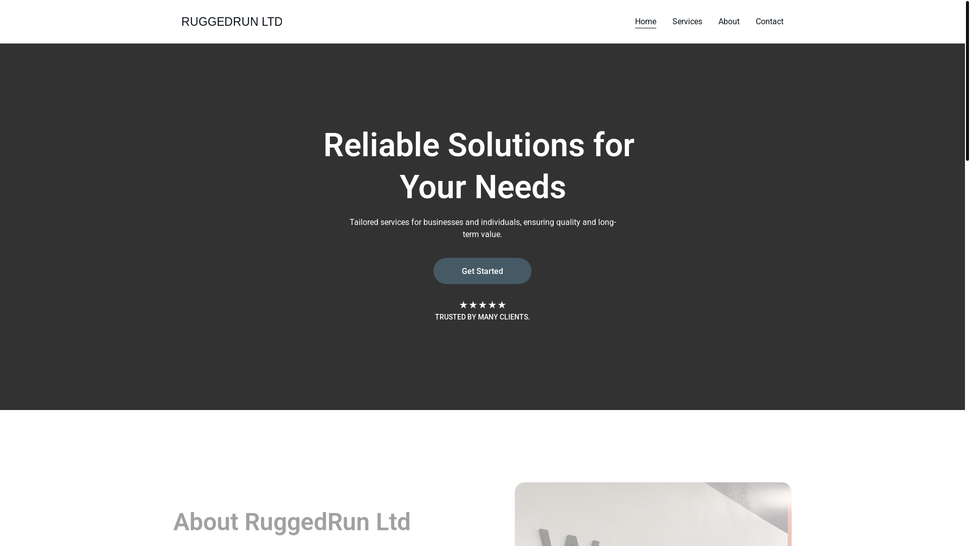 website screenshot of https://ruggedrunlimited.tech/
