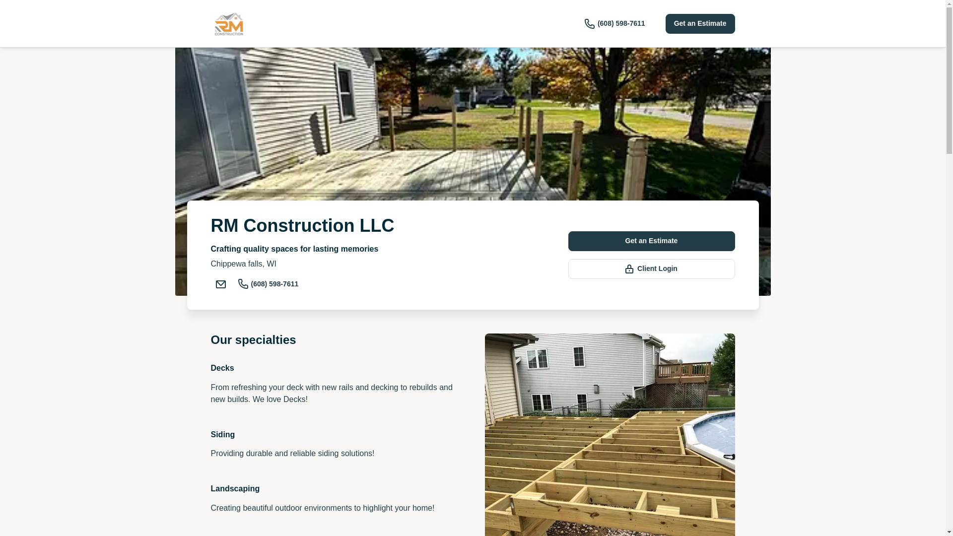 website screenshot of https://rmconstructionllc.online/