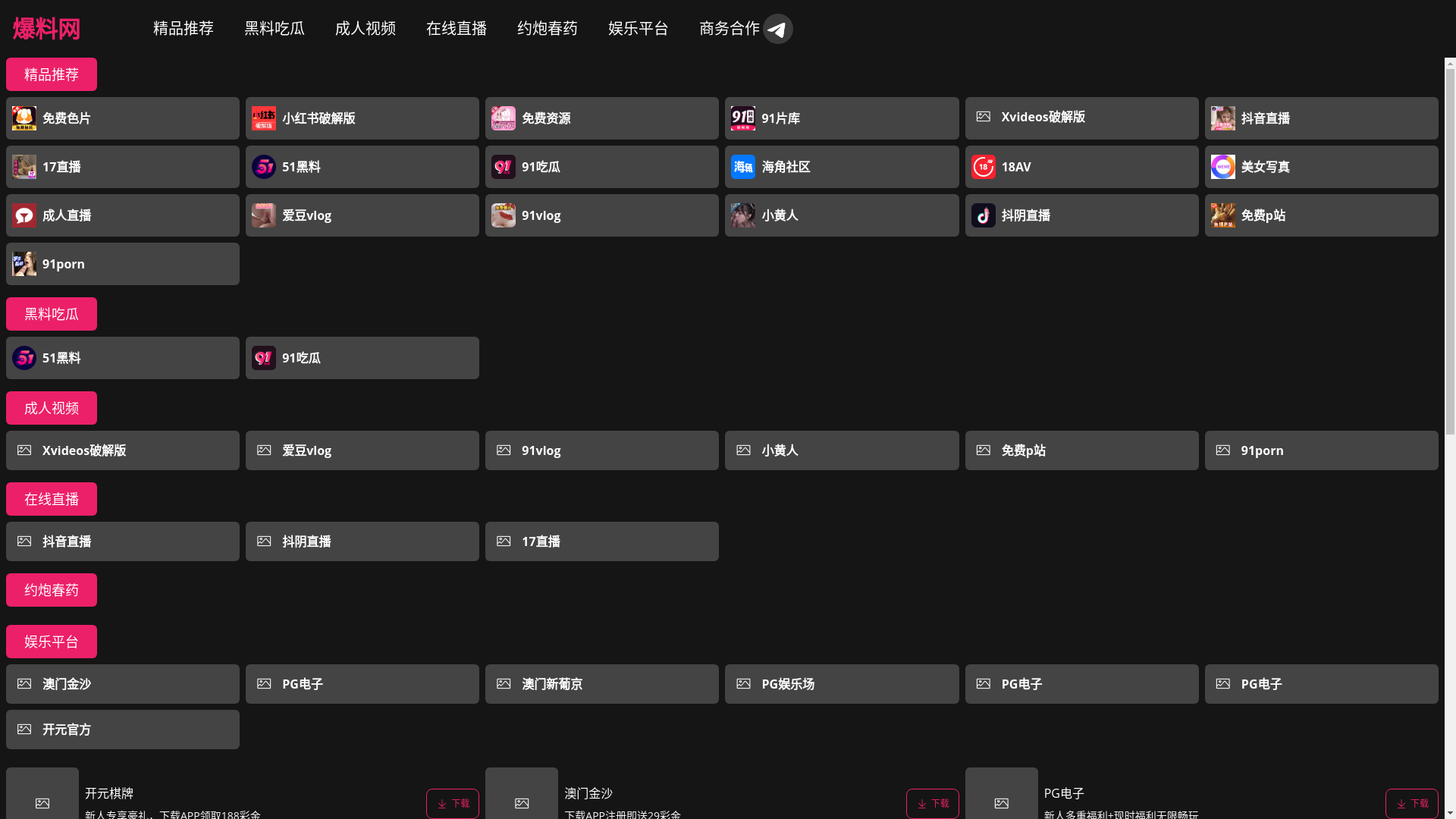 website screenshot of https://yychengrenshipin.wiki/