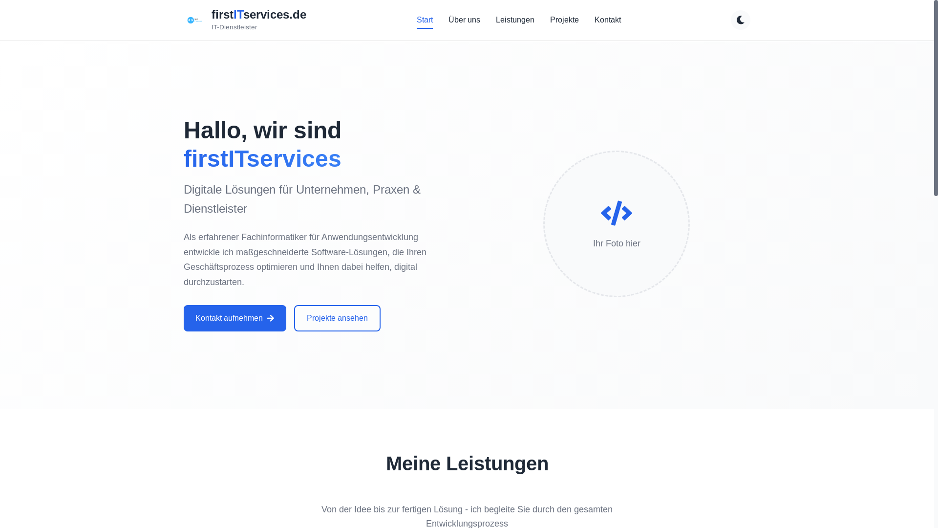 website screenshot of https://firstitservices.de/