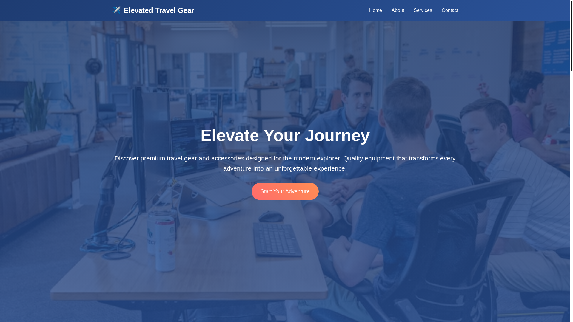 website screenshot of https://elevatedtravelgear.click/