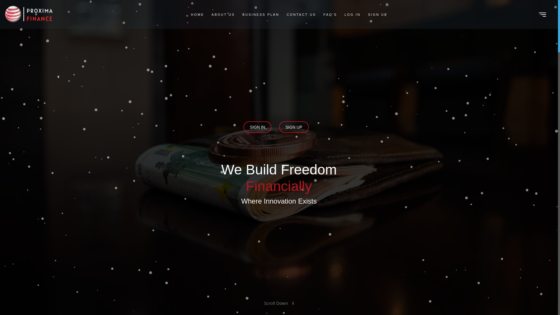 website screenshot of https://proximafinances.com/