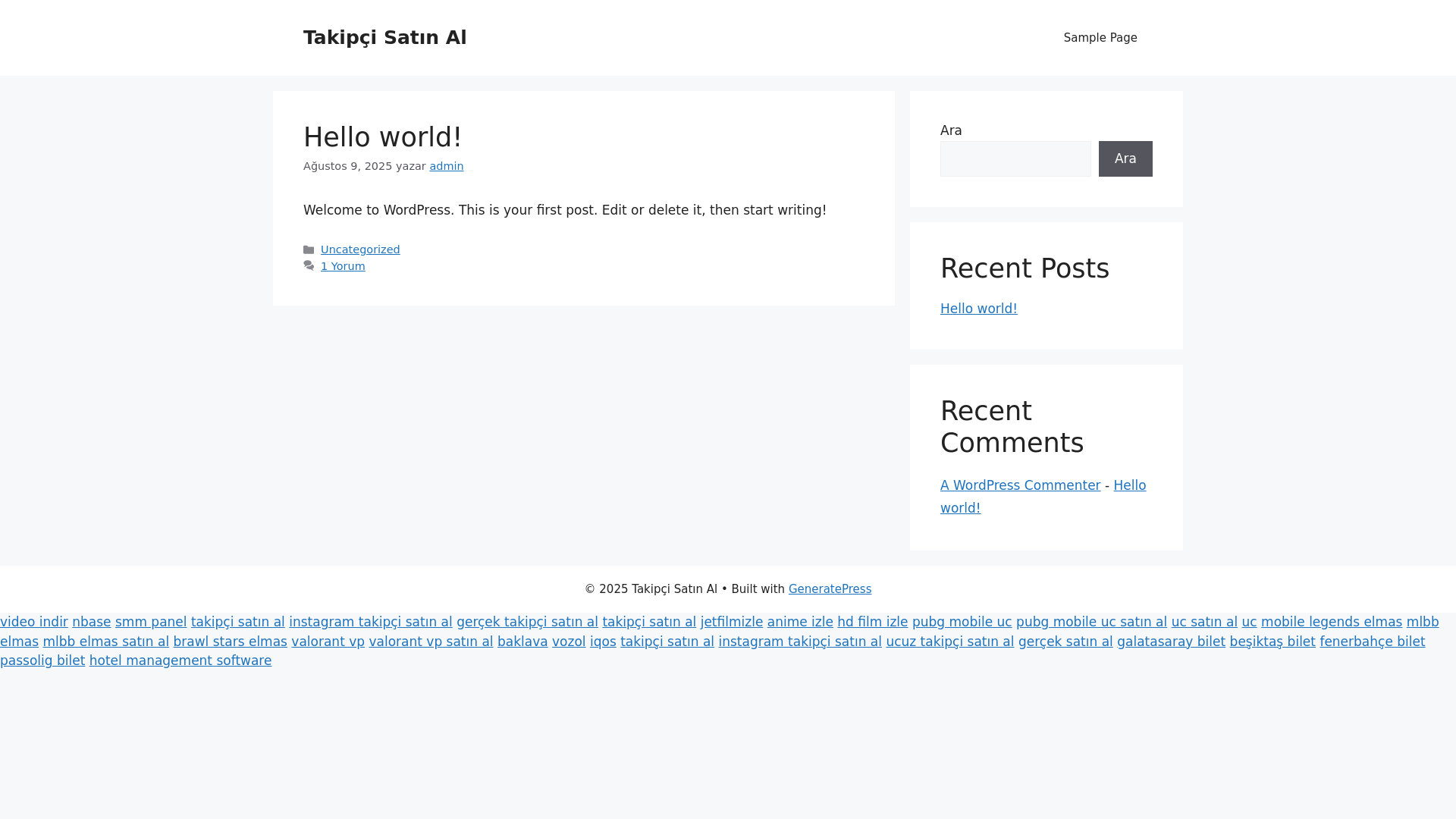 website screenshot of https://takipcisatinalsitesi.gen.tr/
