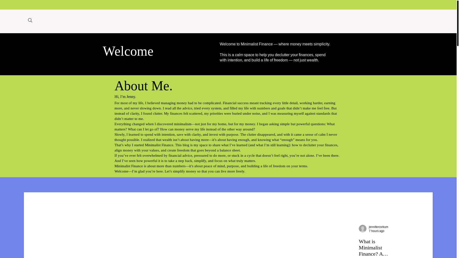 website screenshot of https://minimalismmoneymaster.com/