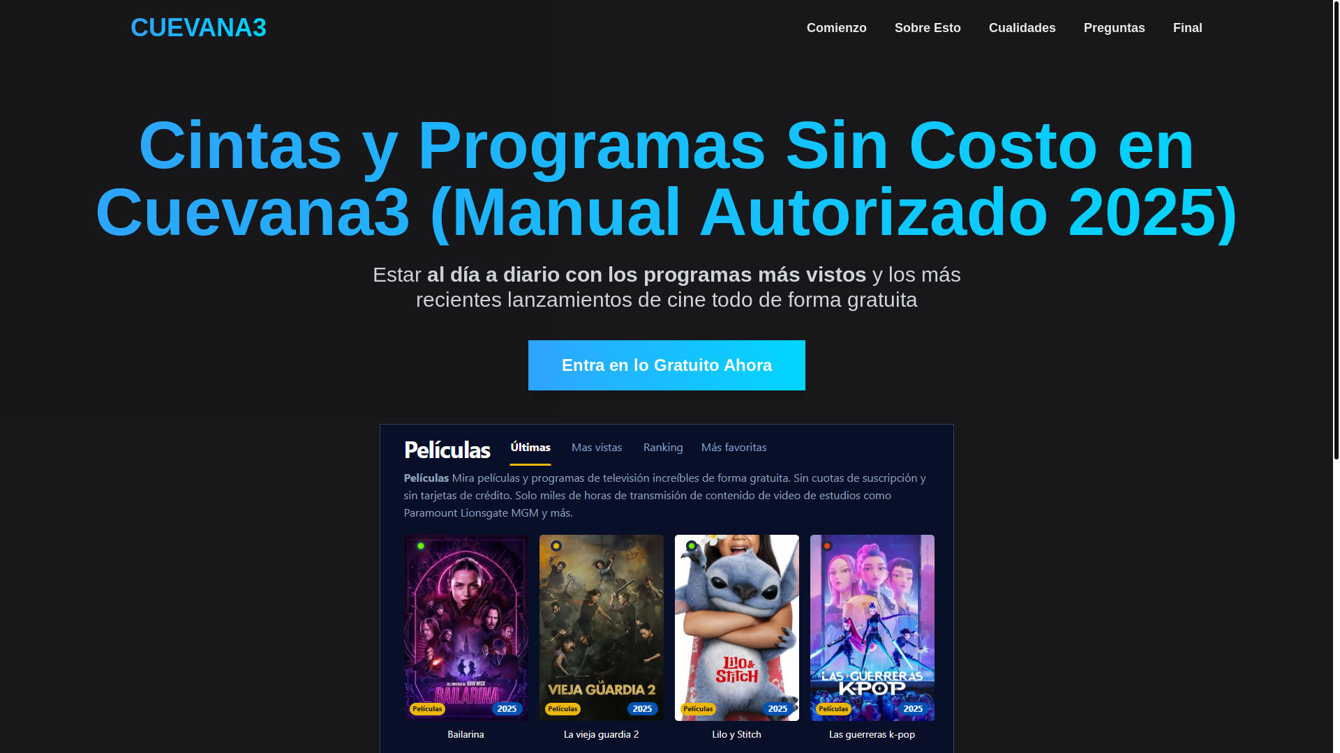 website screenshot of https://cuevana3-z09e.pages.dev/