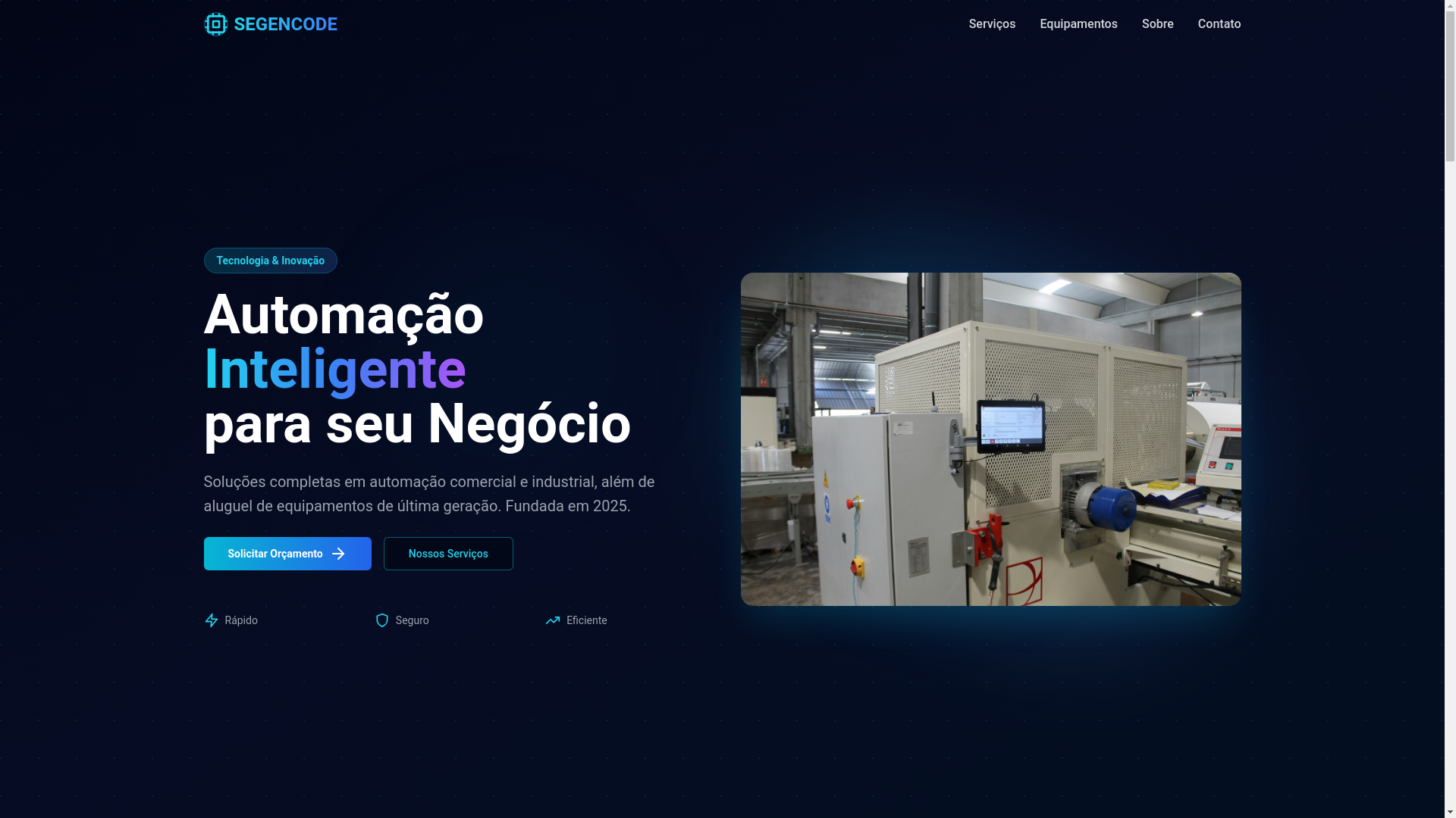 website screenshot of https://segencode.com.br/
