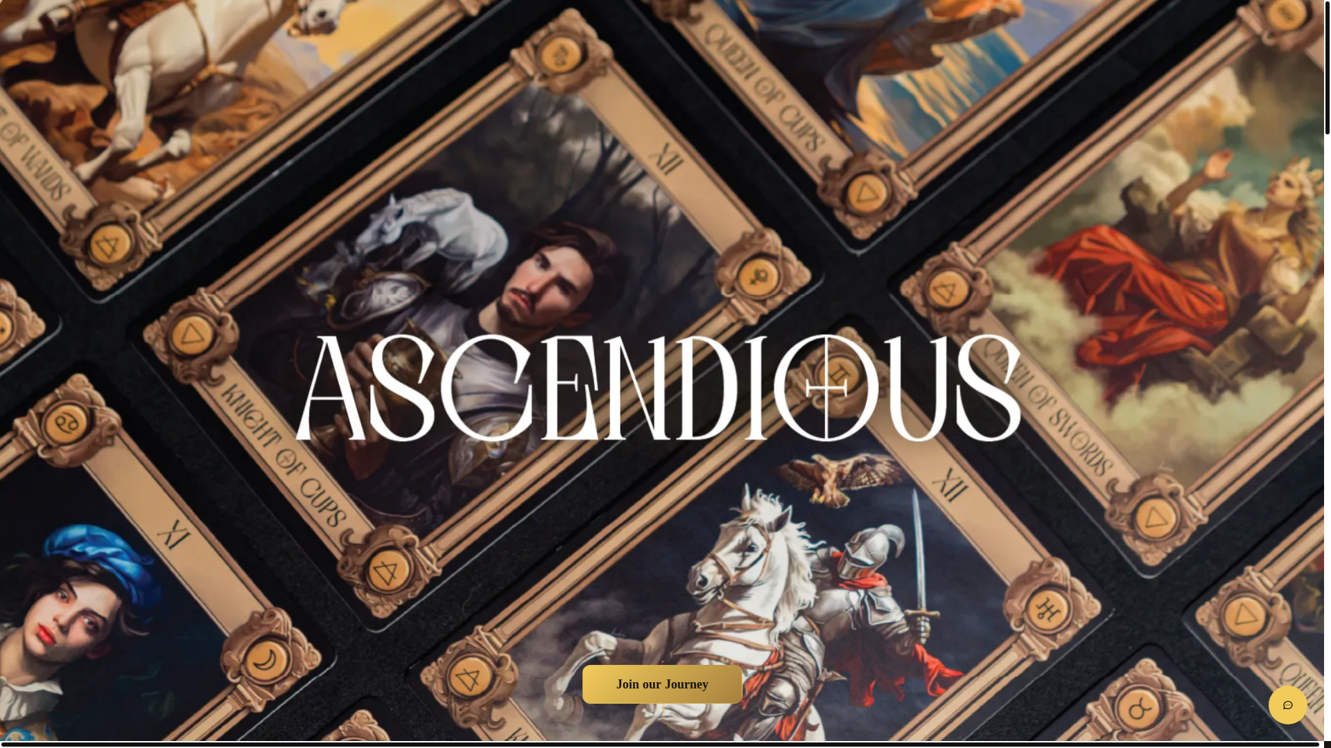 website screenshot of https://ascendious-tarot.com/