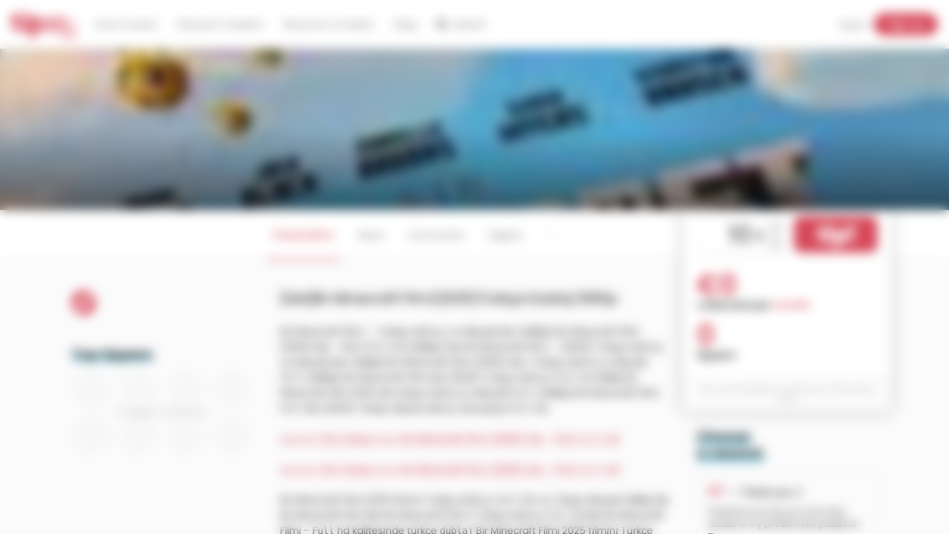 website screenshot of https://en.tipeee.com/izlebir-minecraft-filmi2025turkce-dublaj-1080p