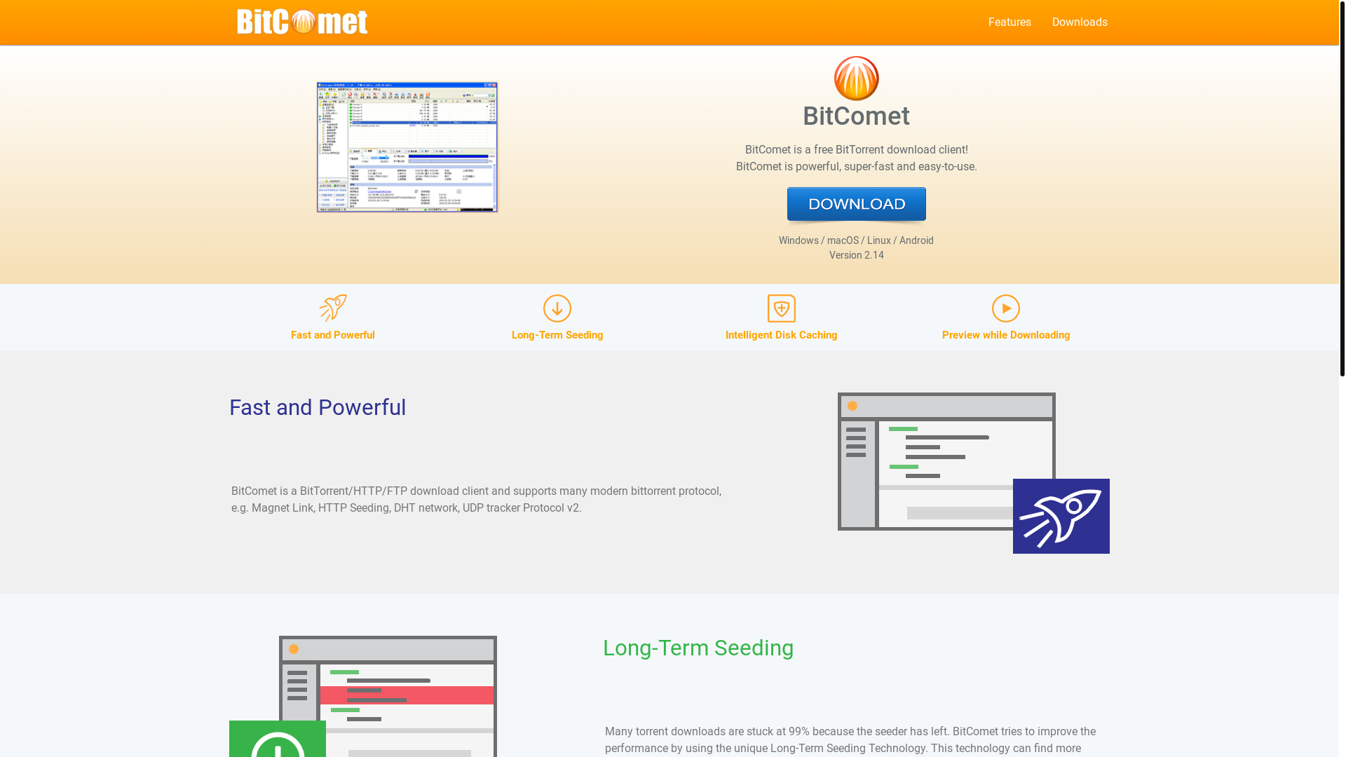 website screenshot of https://bitcomet.work/