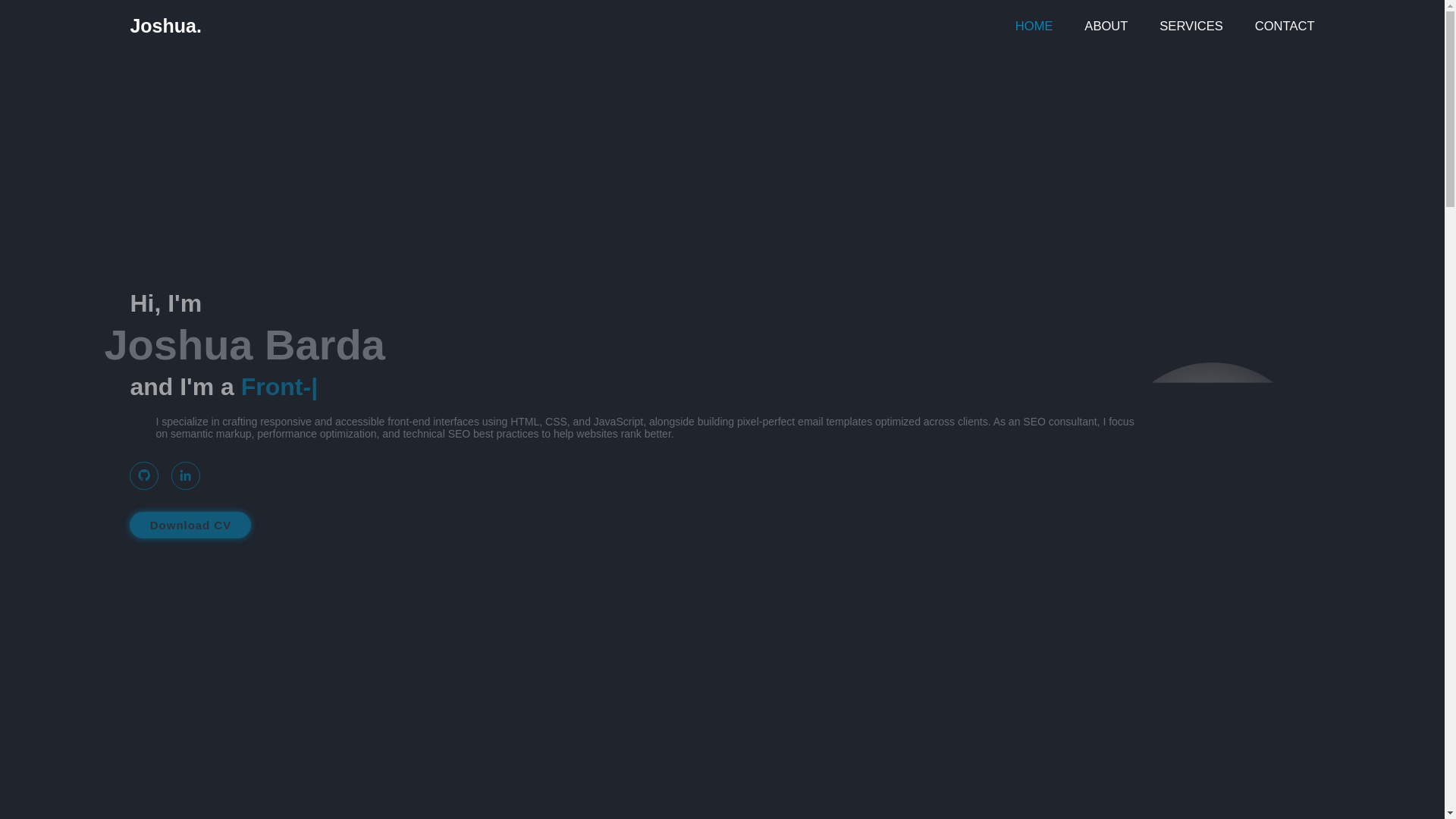 website screenshot of https://joshuabarda.info/