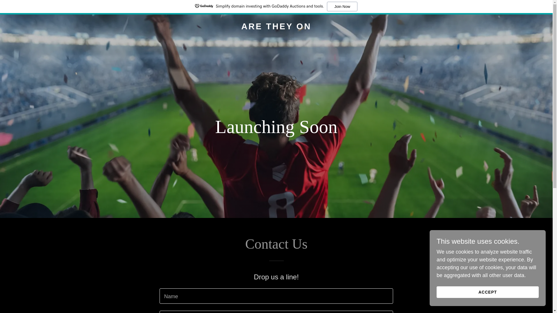 website screenshot of https://aretheyon.com/