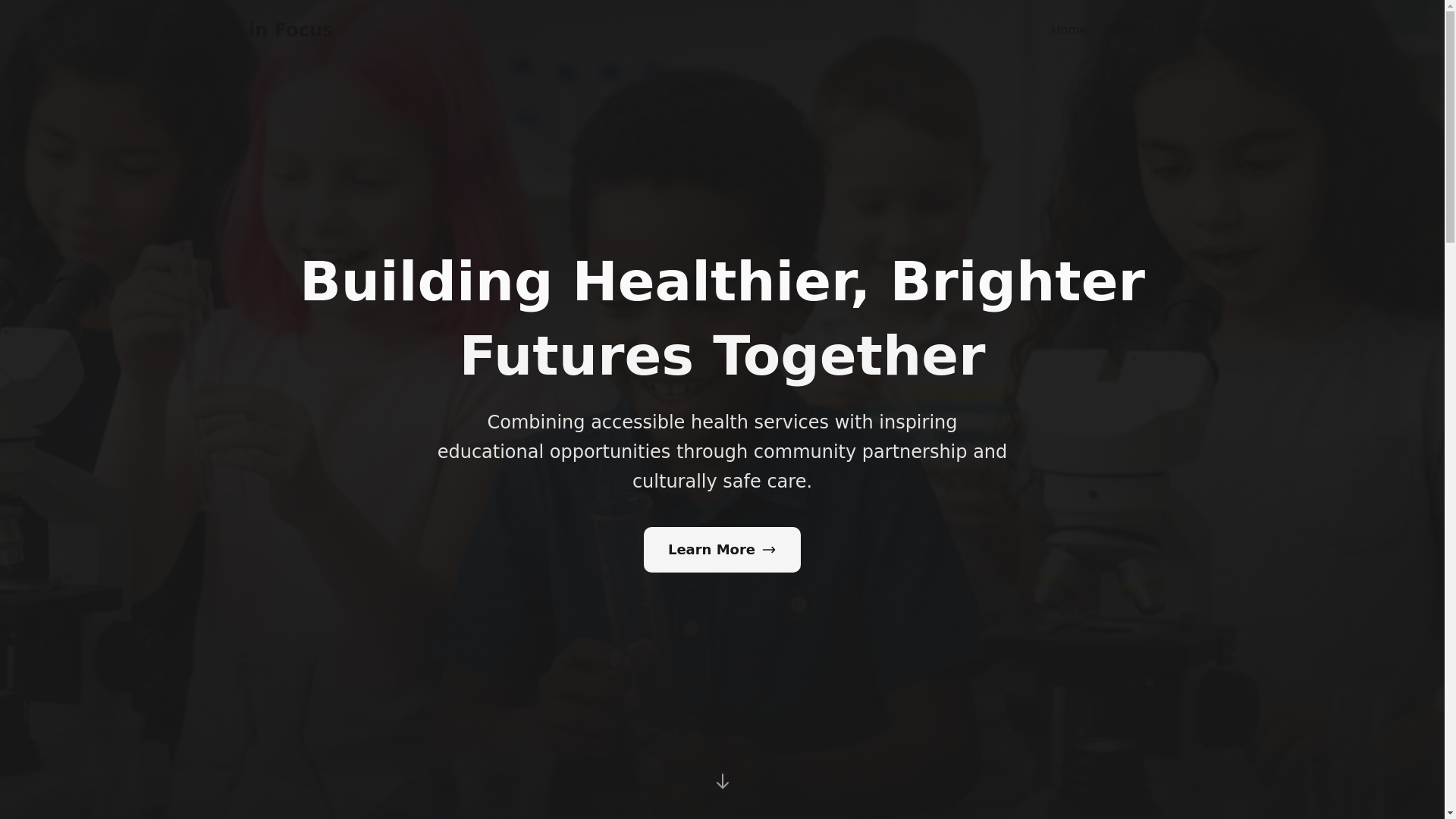 website screenshot of https://futuresinfocus.ca/