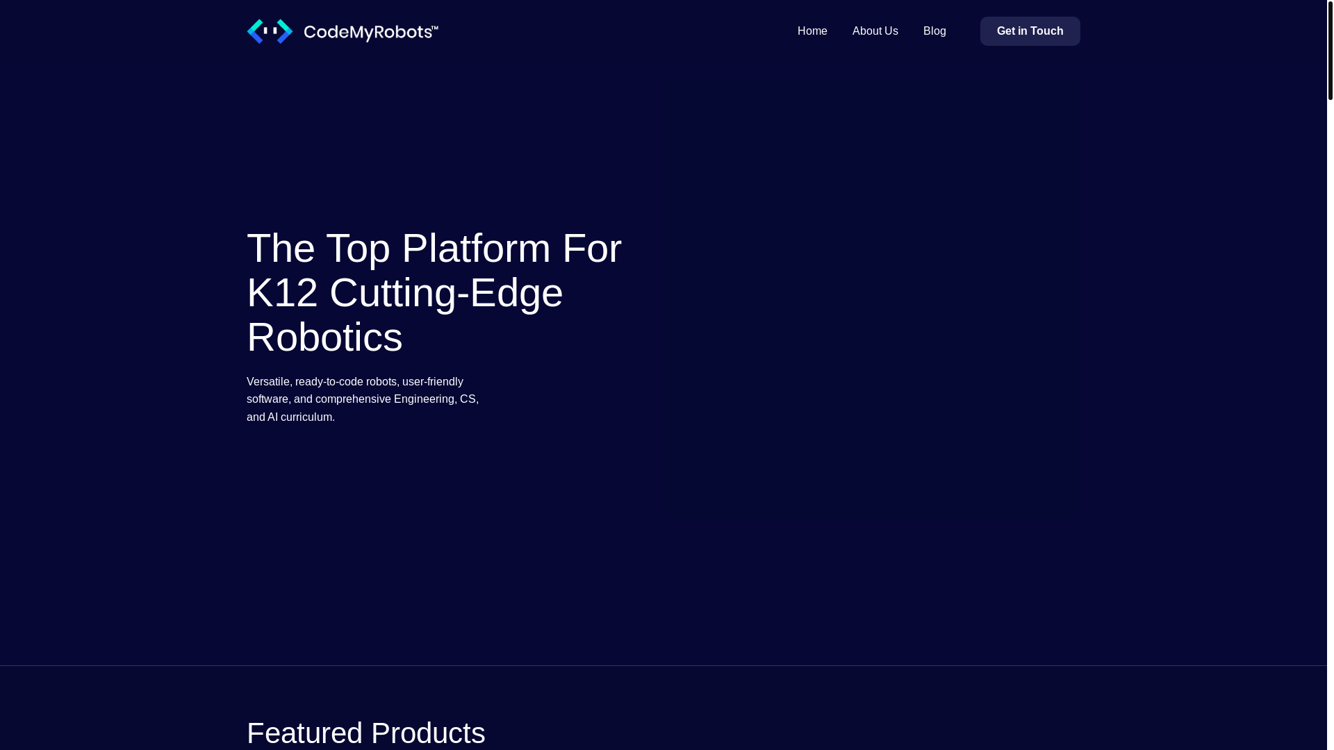 website screenshot of https://meetcodemyrobots.com/
