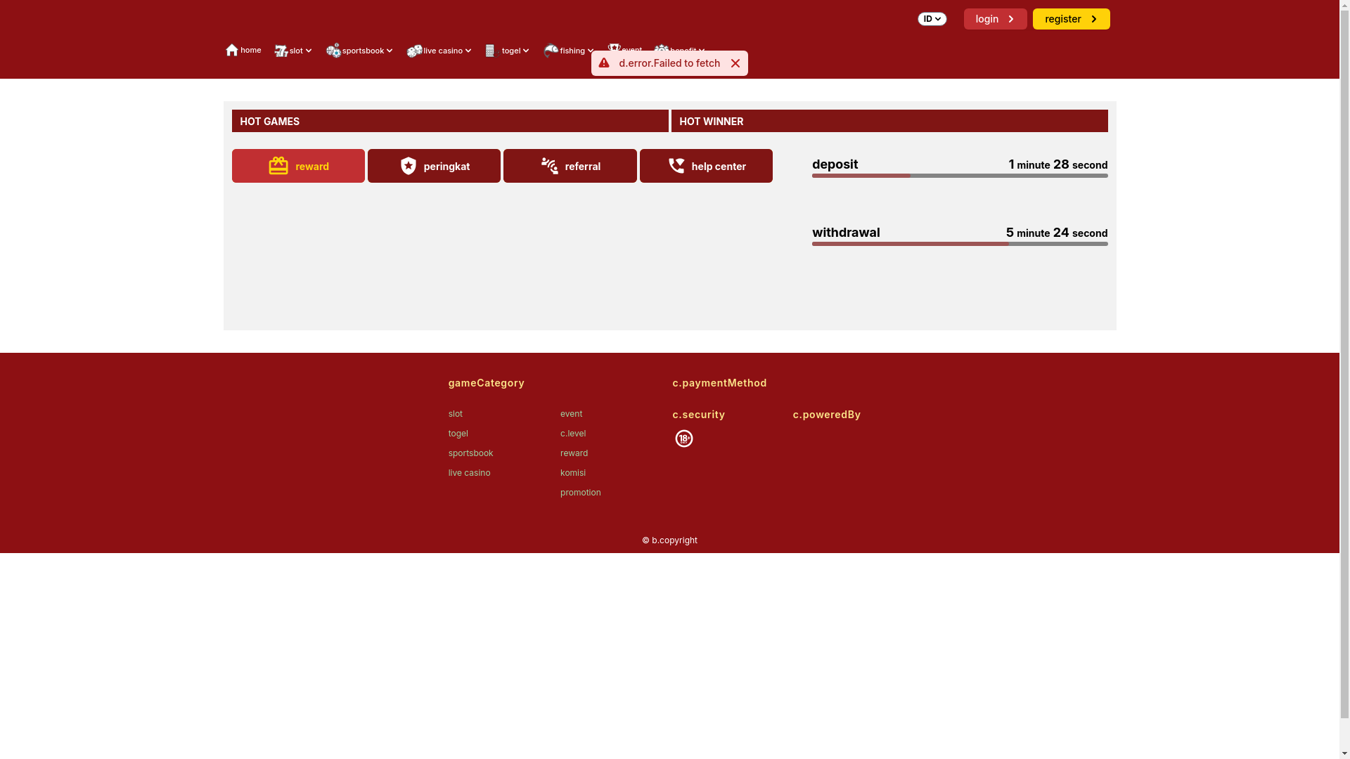 website screenshot of https://balivegas99win.net/