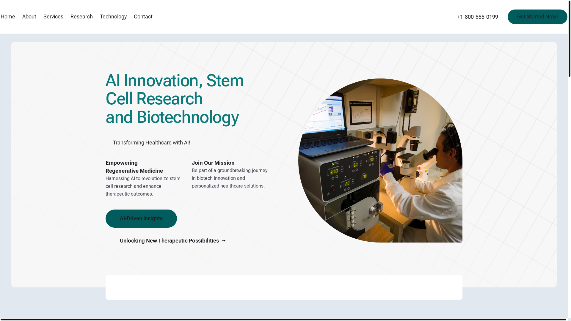 website screenshot of https://aistembiotech.com/
