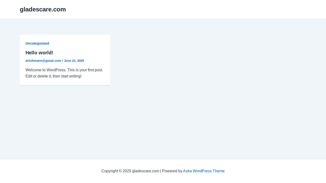 website screenshot of https://gladescare.com/