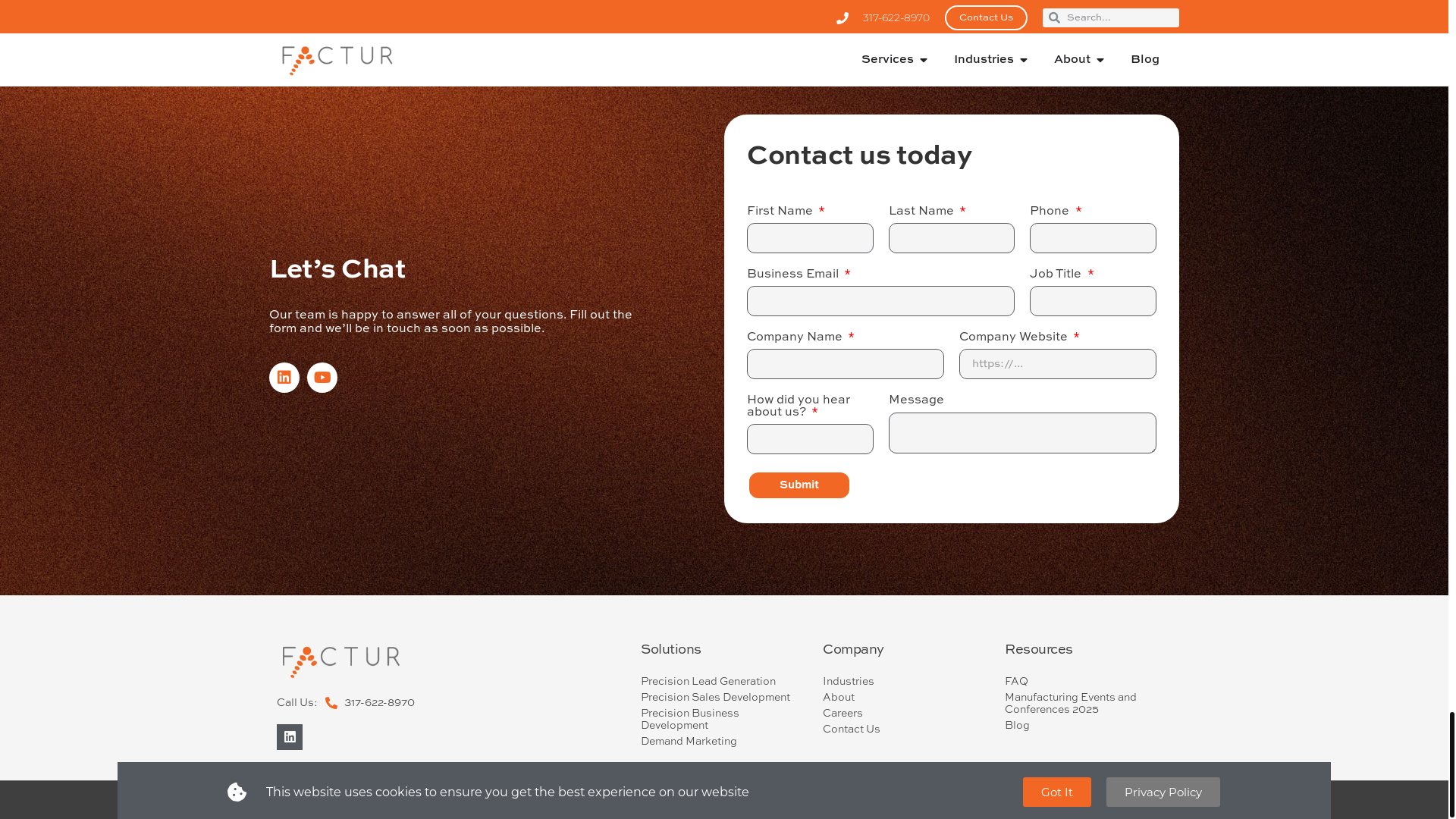 website screenshot of https://factgrowthmfg.com/