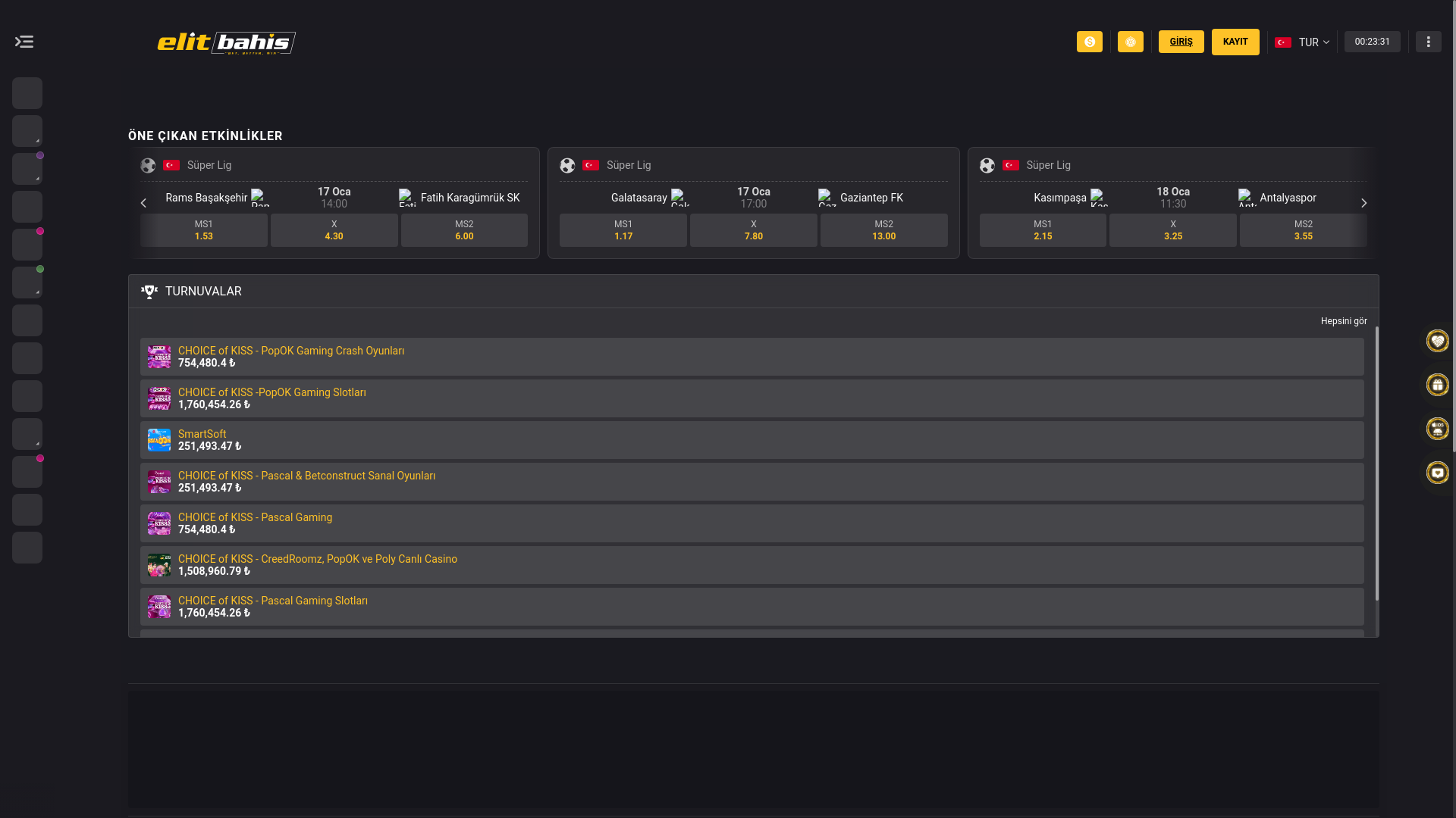 website screenshot of https://ellitbahis874.com/