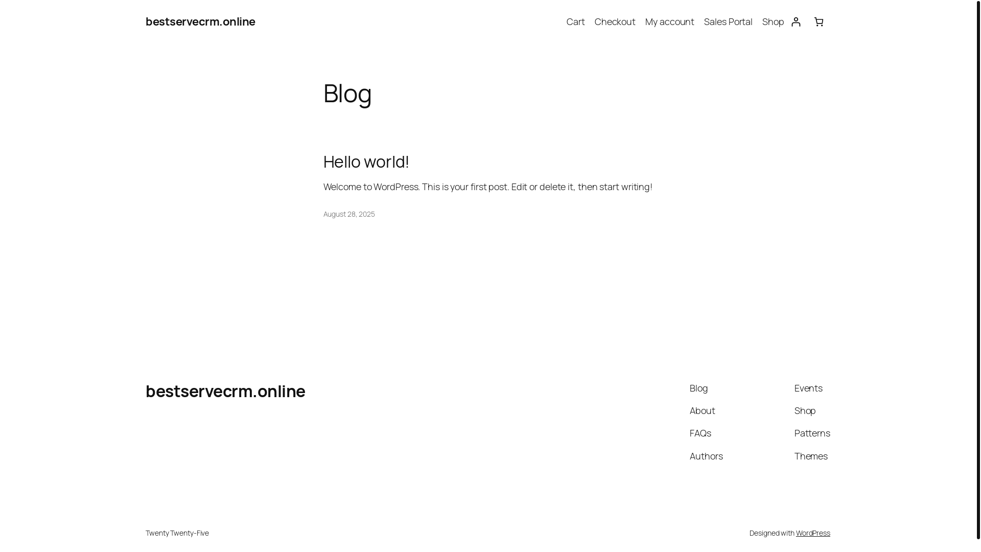 website screenshot of https://bestservecrm.online/