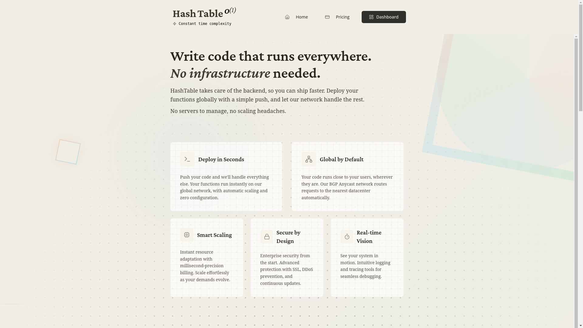 website screenshot of https://hashtable-landing-page.pages.dev/