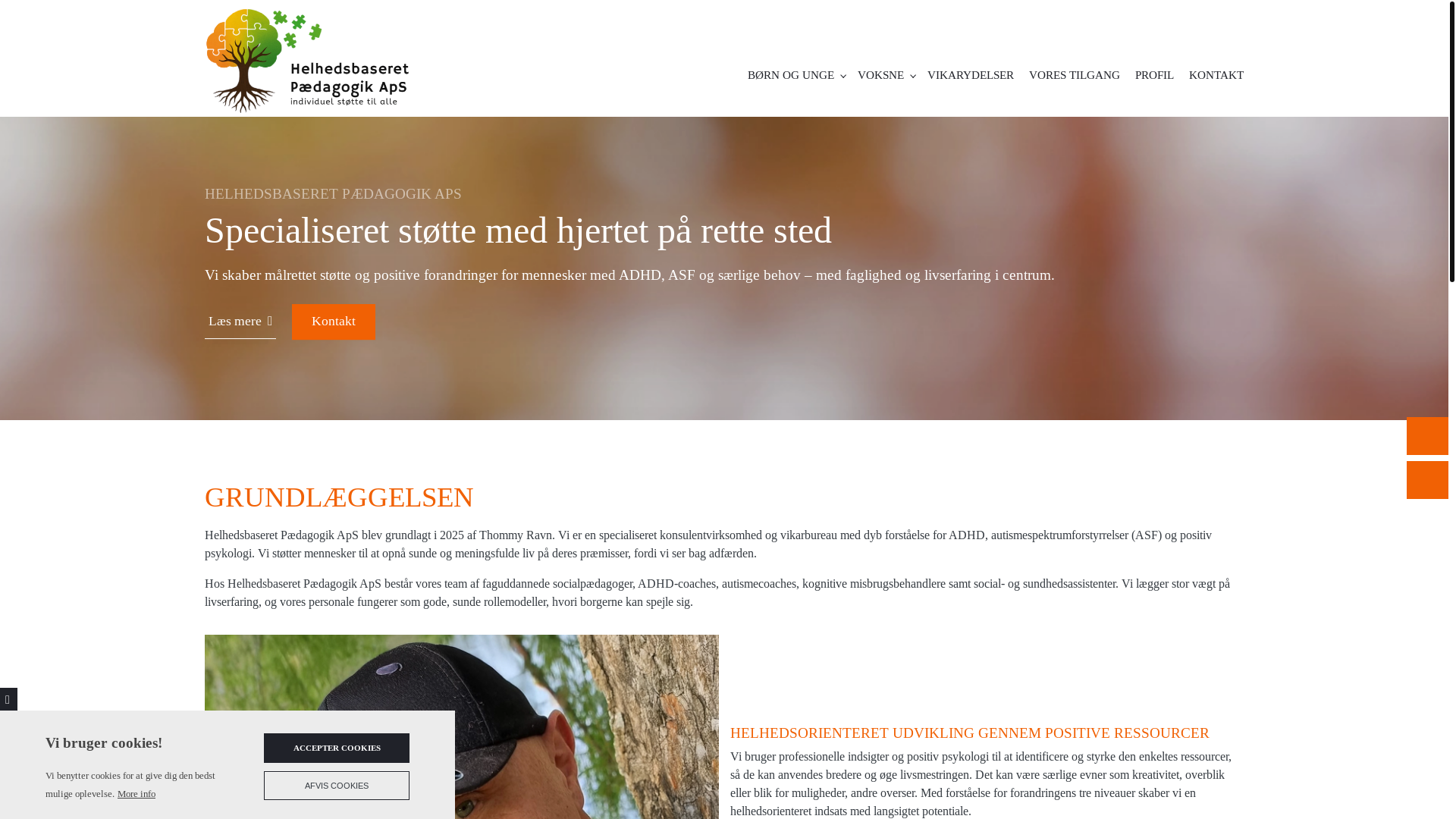 website screenshot of https://helhedsbaseretpaedagogik.dk/