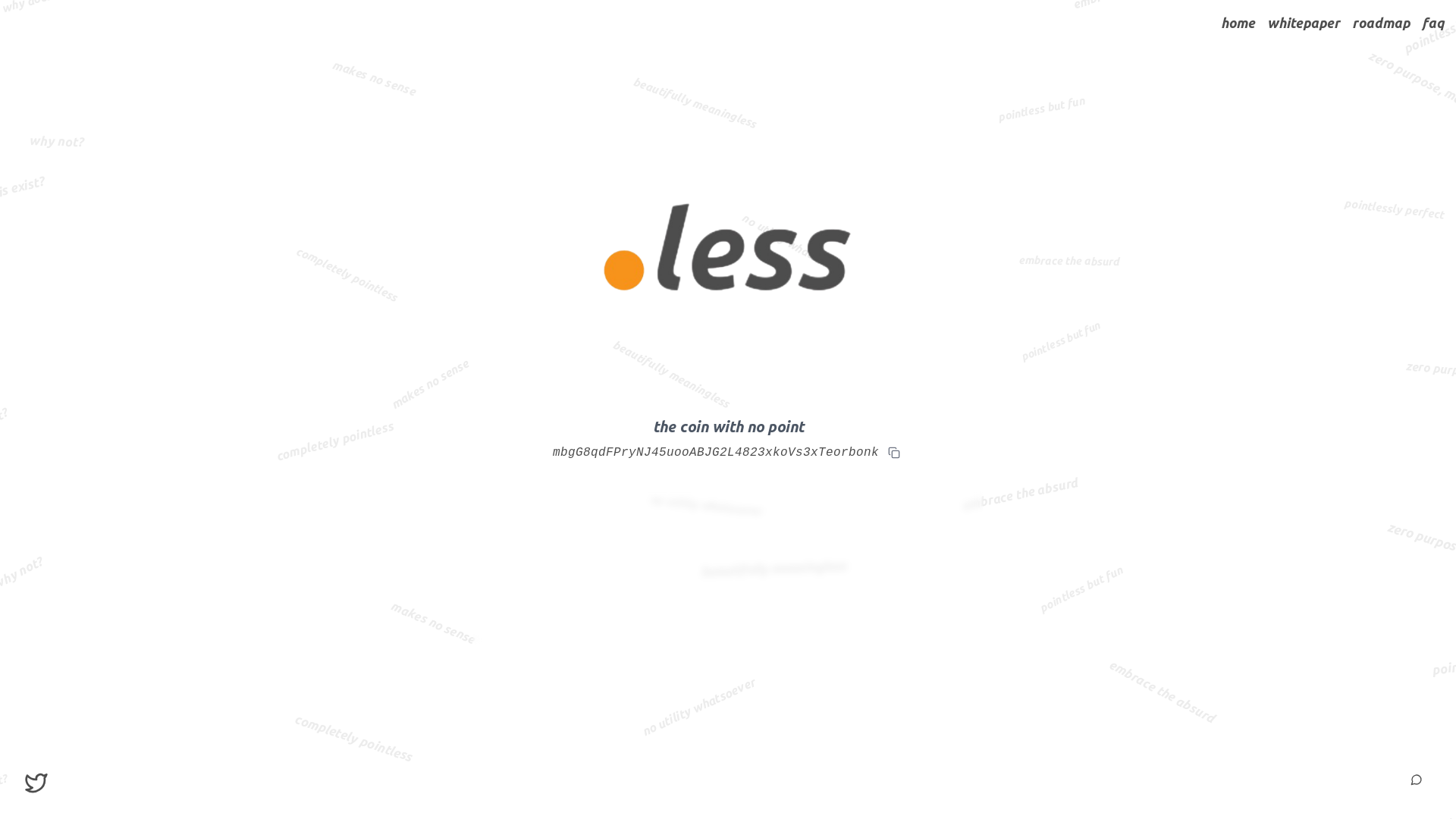 website screenshot of https://pointlesstoken.xyz/
