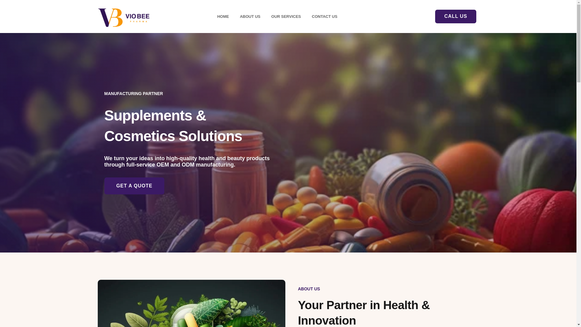 website screenshot of https://viobee-pharma.com/