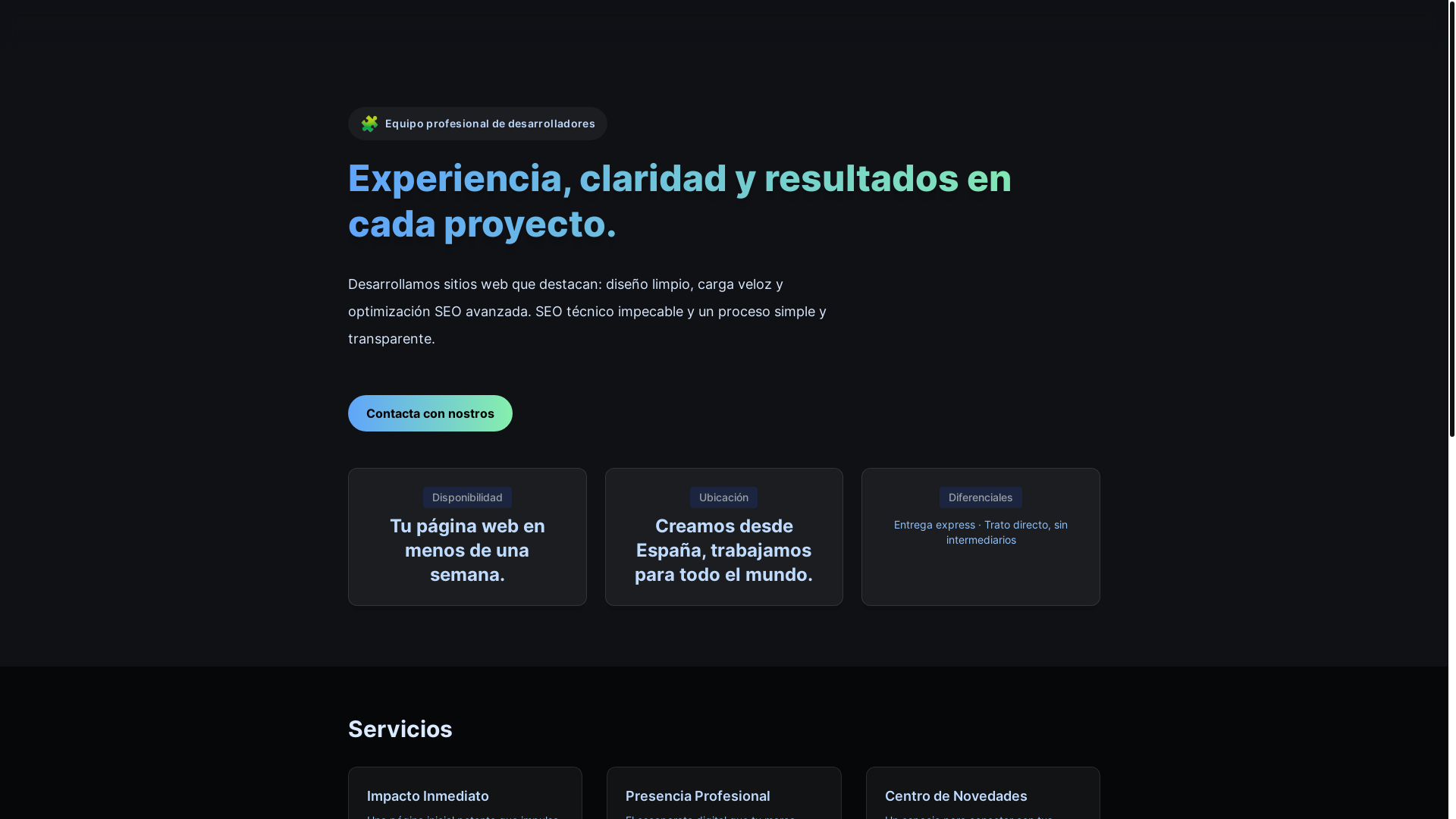website screenshot of https://estaticsolutions.es/