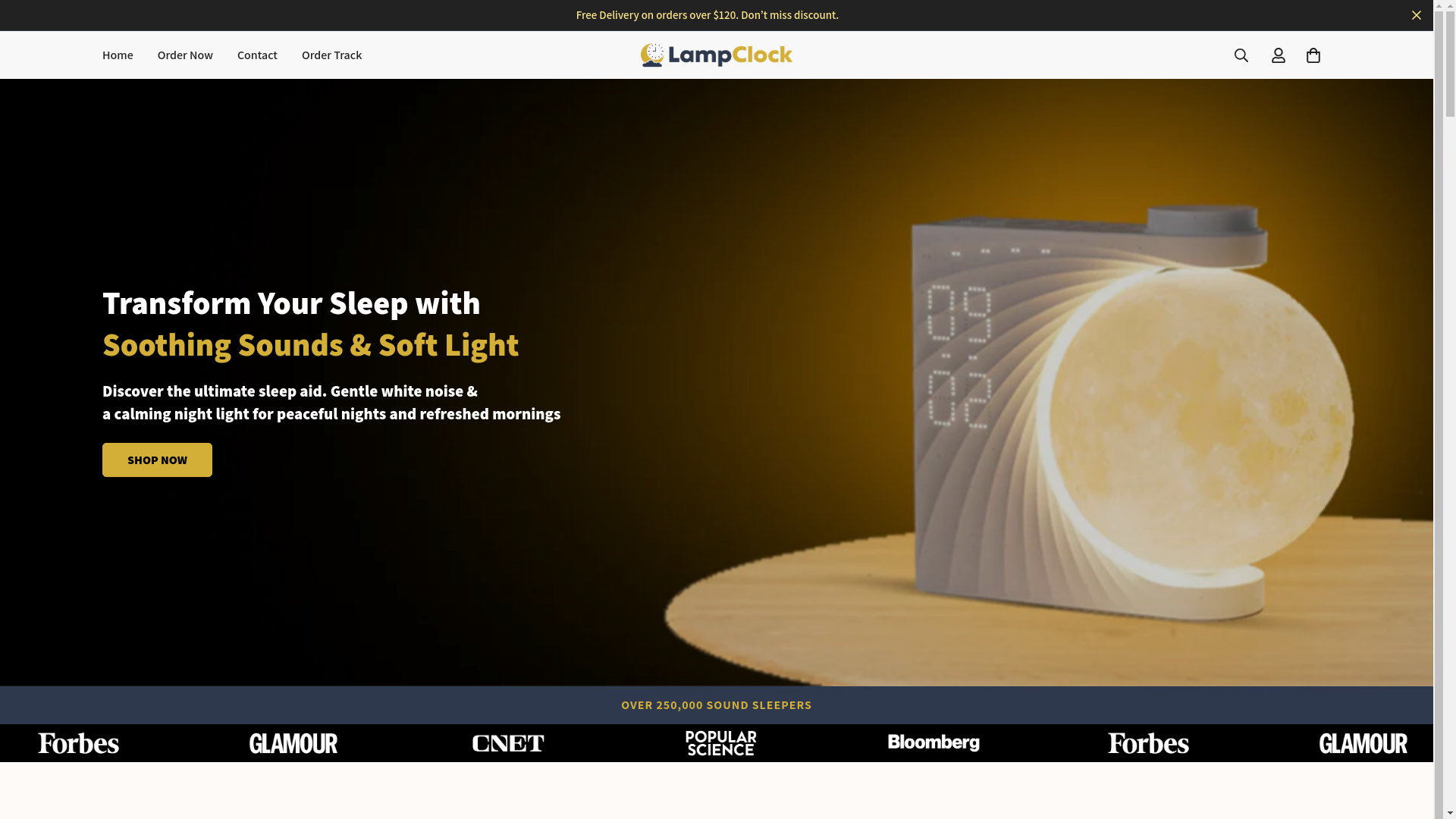 website screenshot of https://moonlampclock.com/