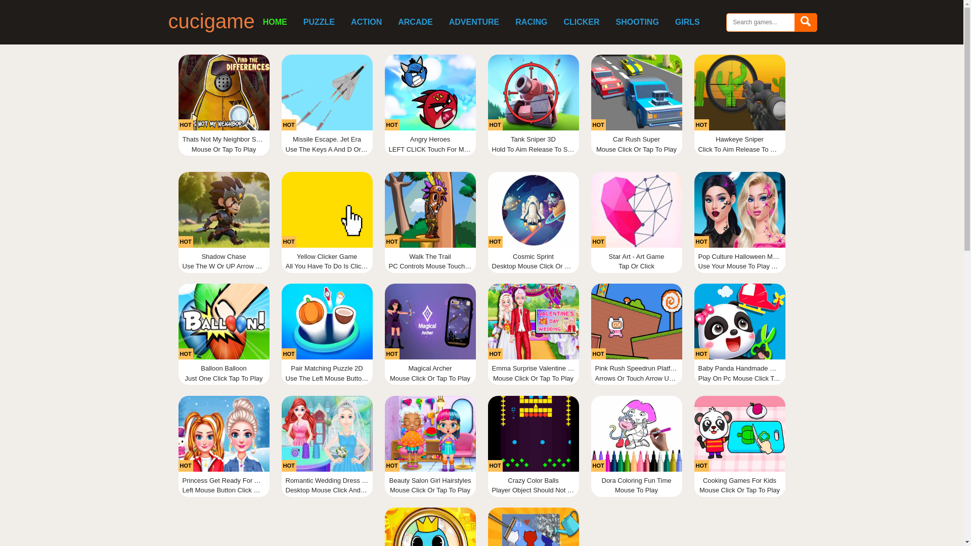 website screenshot of https://cucigame.top/