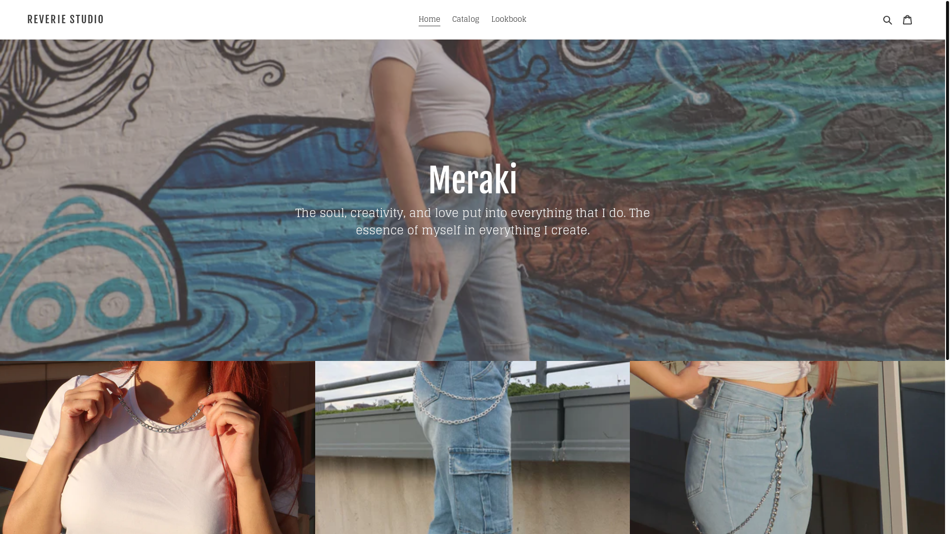 website screenshot of https://reveriestudio.shop/