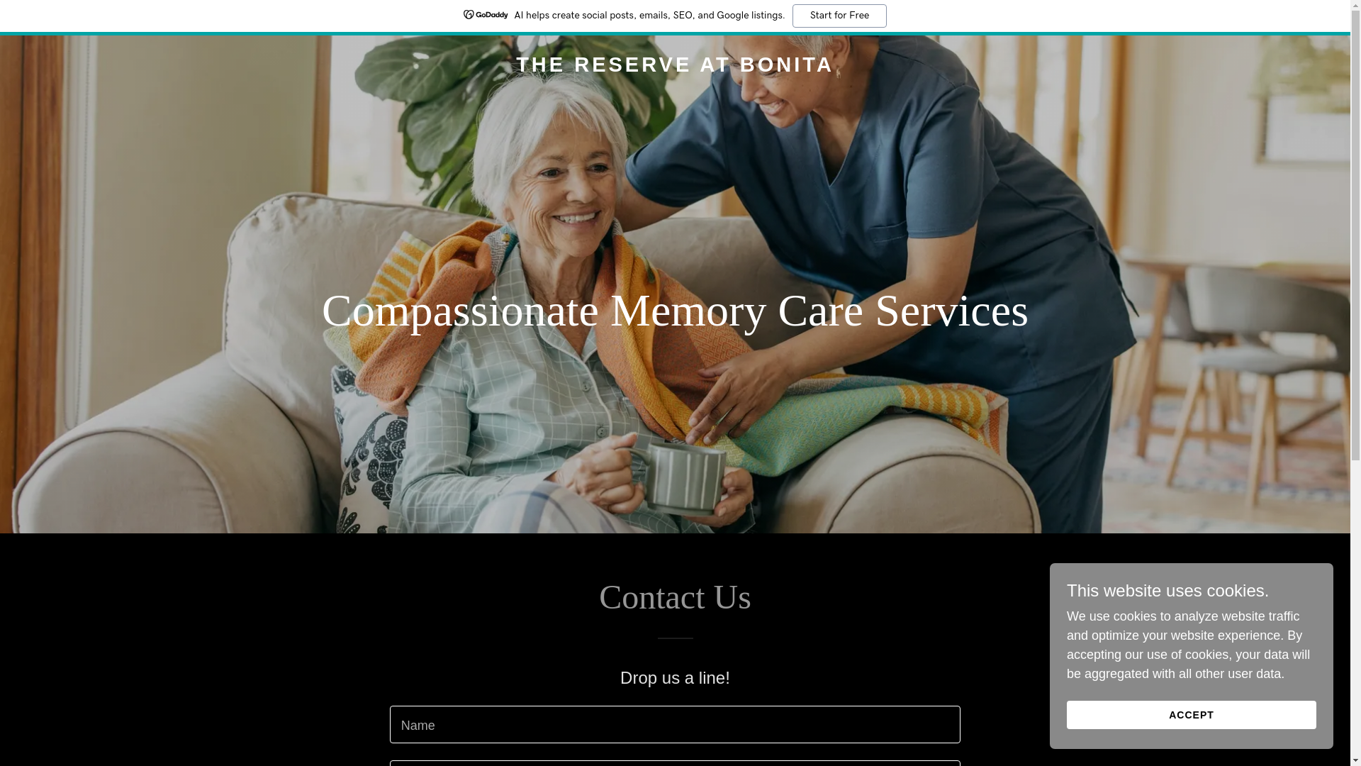 website screenshot of https://reservememorycare.com/