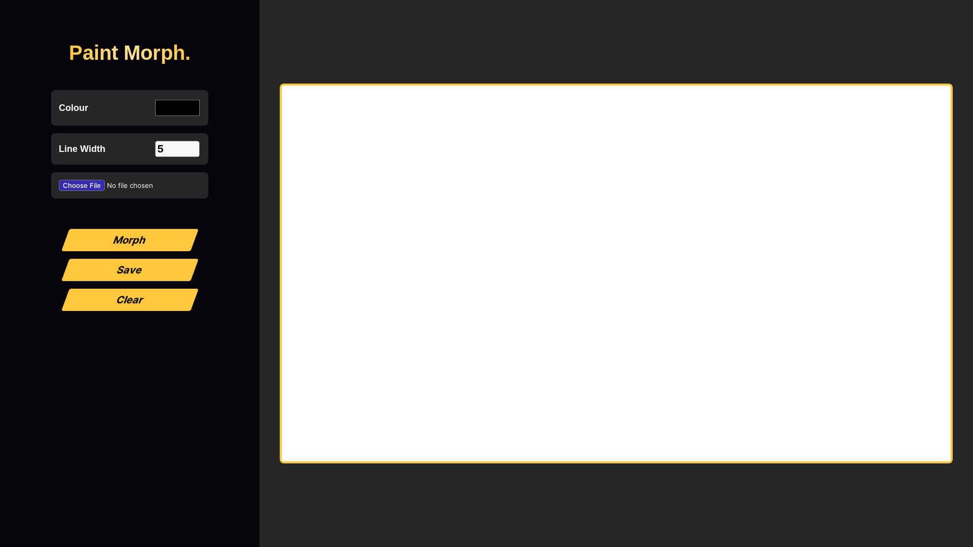 website screenshot of https://paintmorph.space/