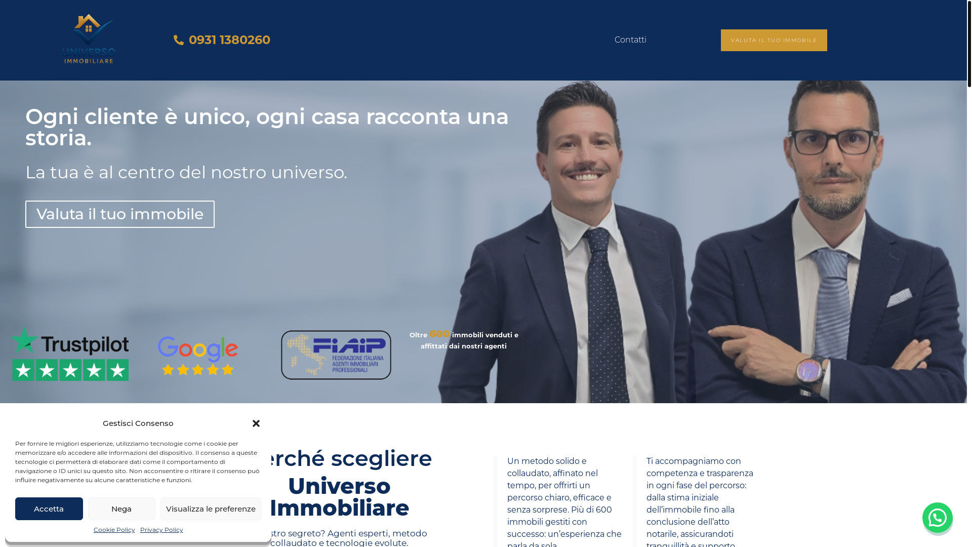 website screenshot of https://vendicasafloridia.it/