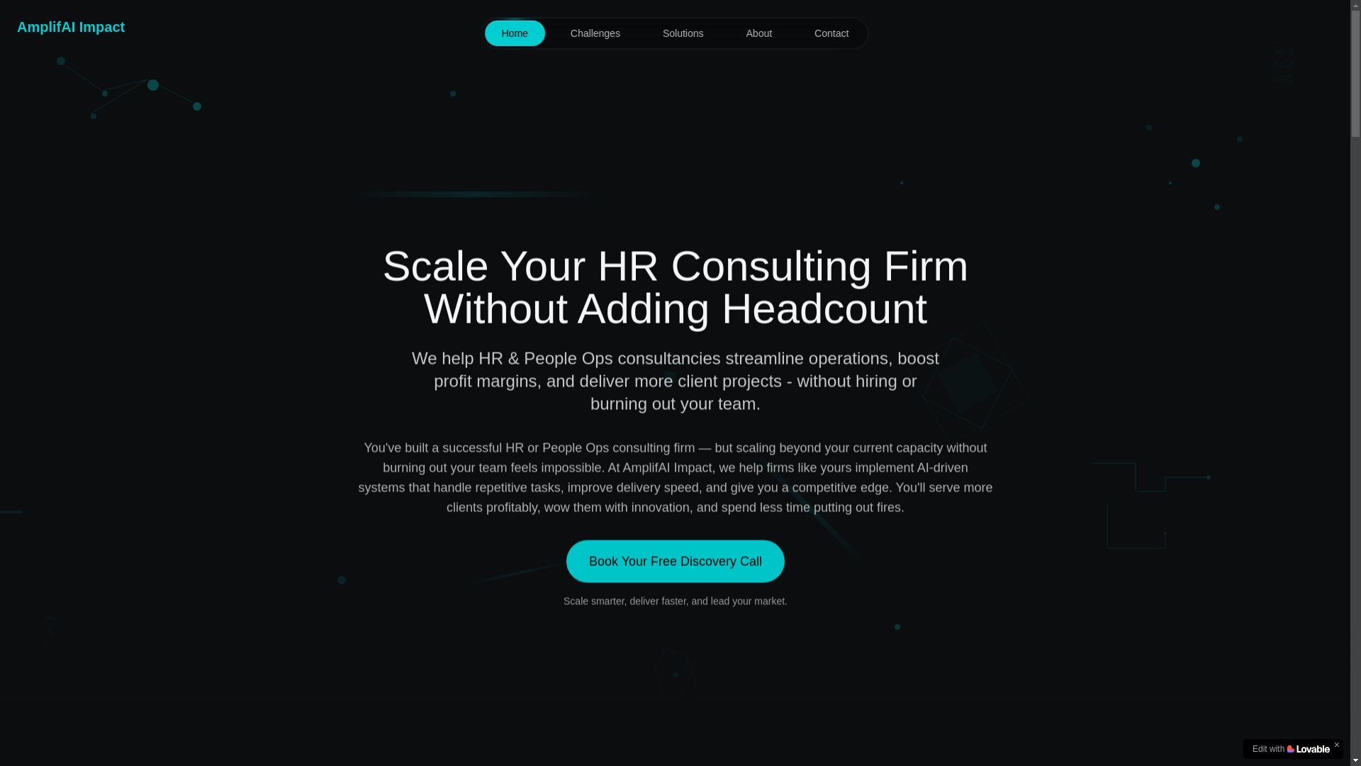 website screenshot of https://thinkamplifaiimpact.com/