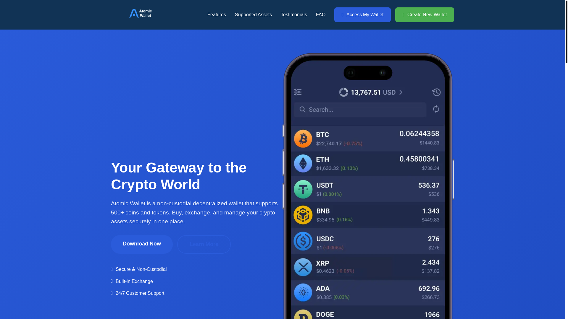 website screenshot of https://at0micwallets.com/