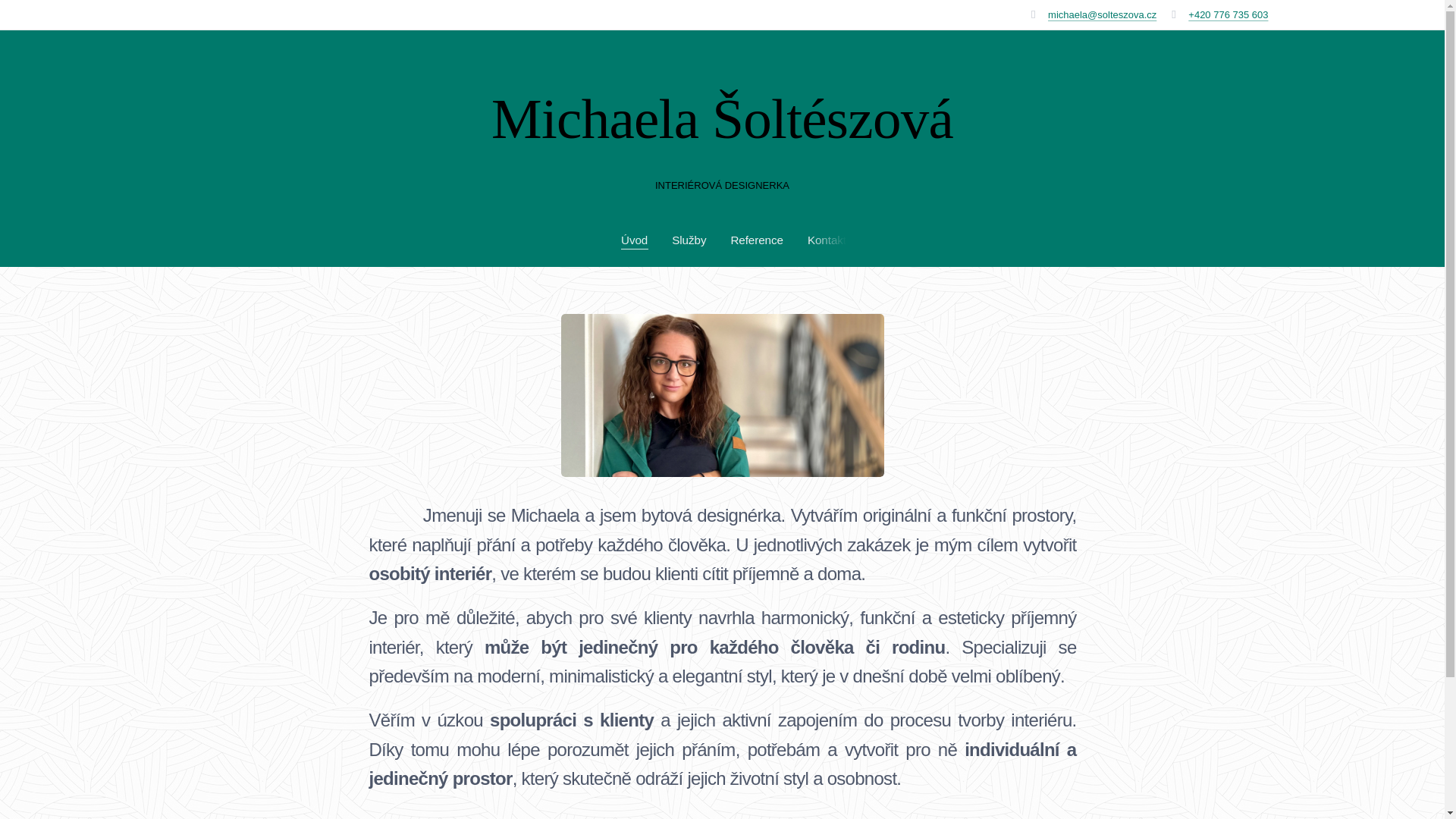 website screenshot of https://michaelasolteszova.cz/