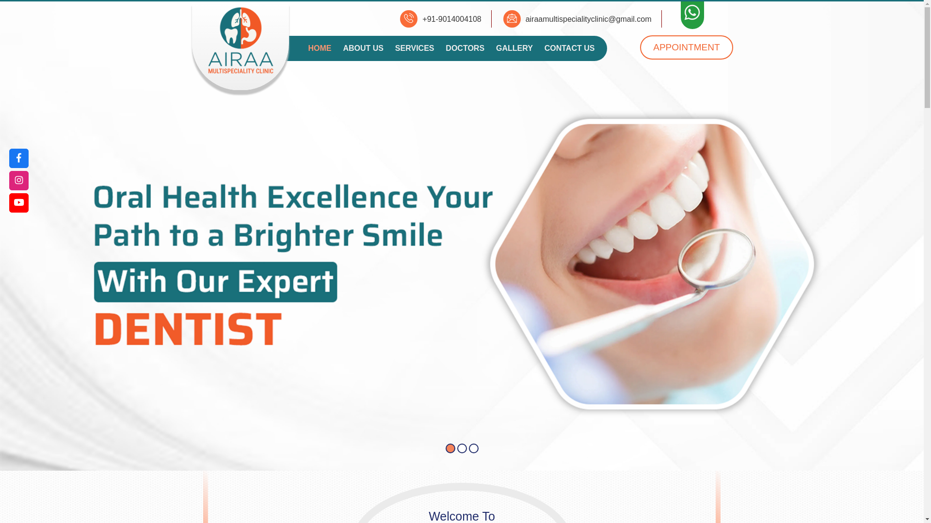 website screenshot of https://airaamultispecialityclinic.com/