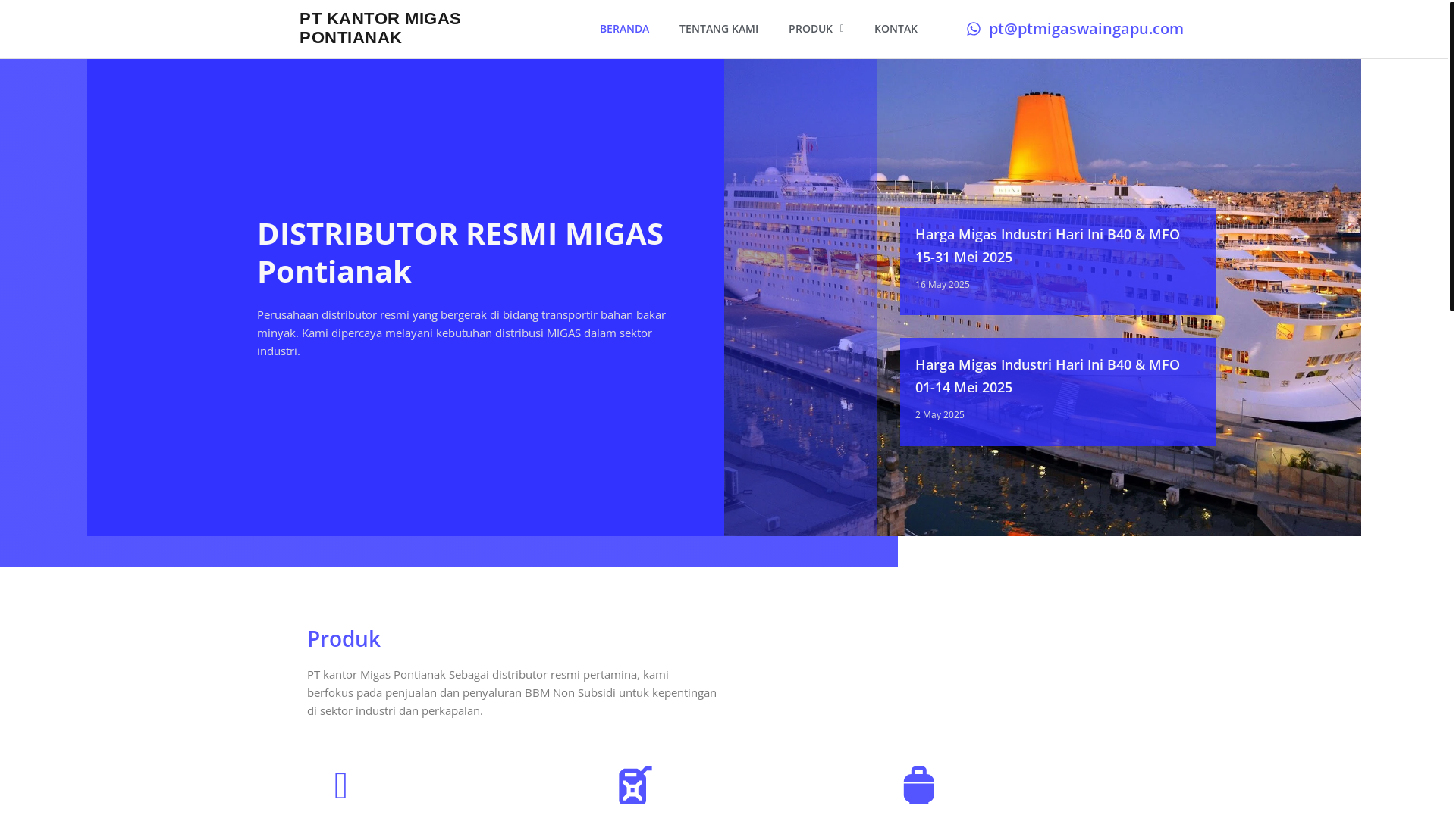 website screenshot of https://ptmigaspontianak.id/