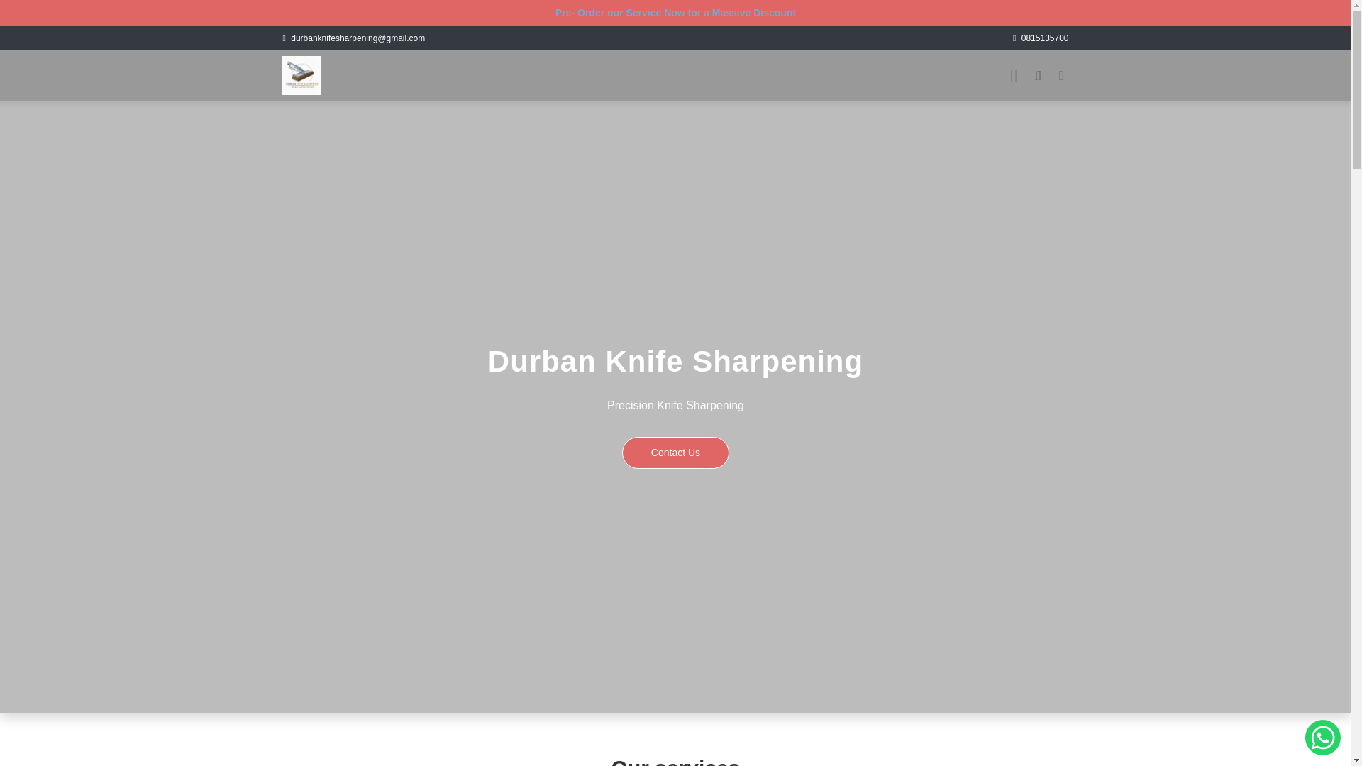 website screenshot of https://durbanknifesharpening.co.za/