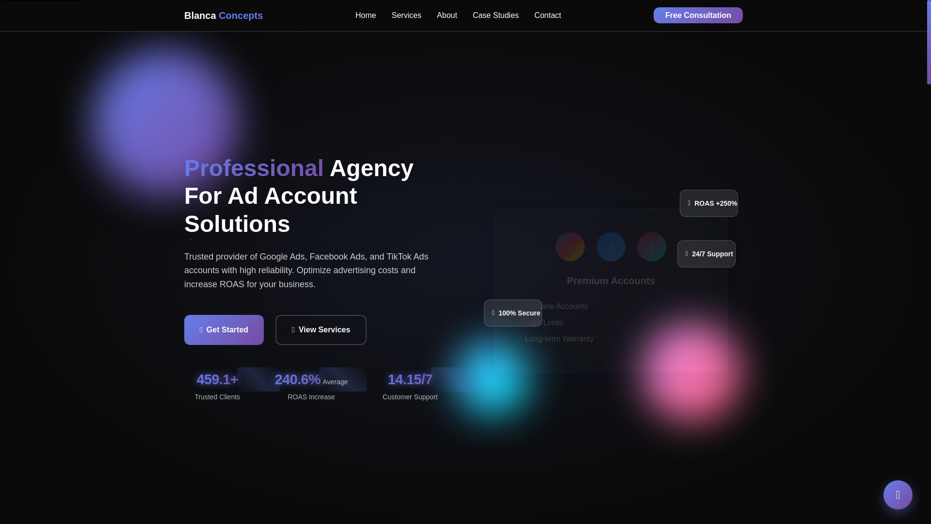 website screenshot of https://blancaconcepts.net/