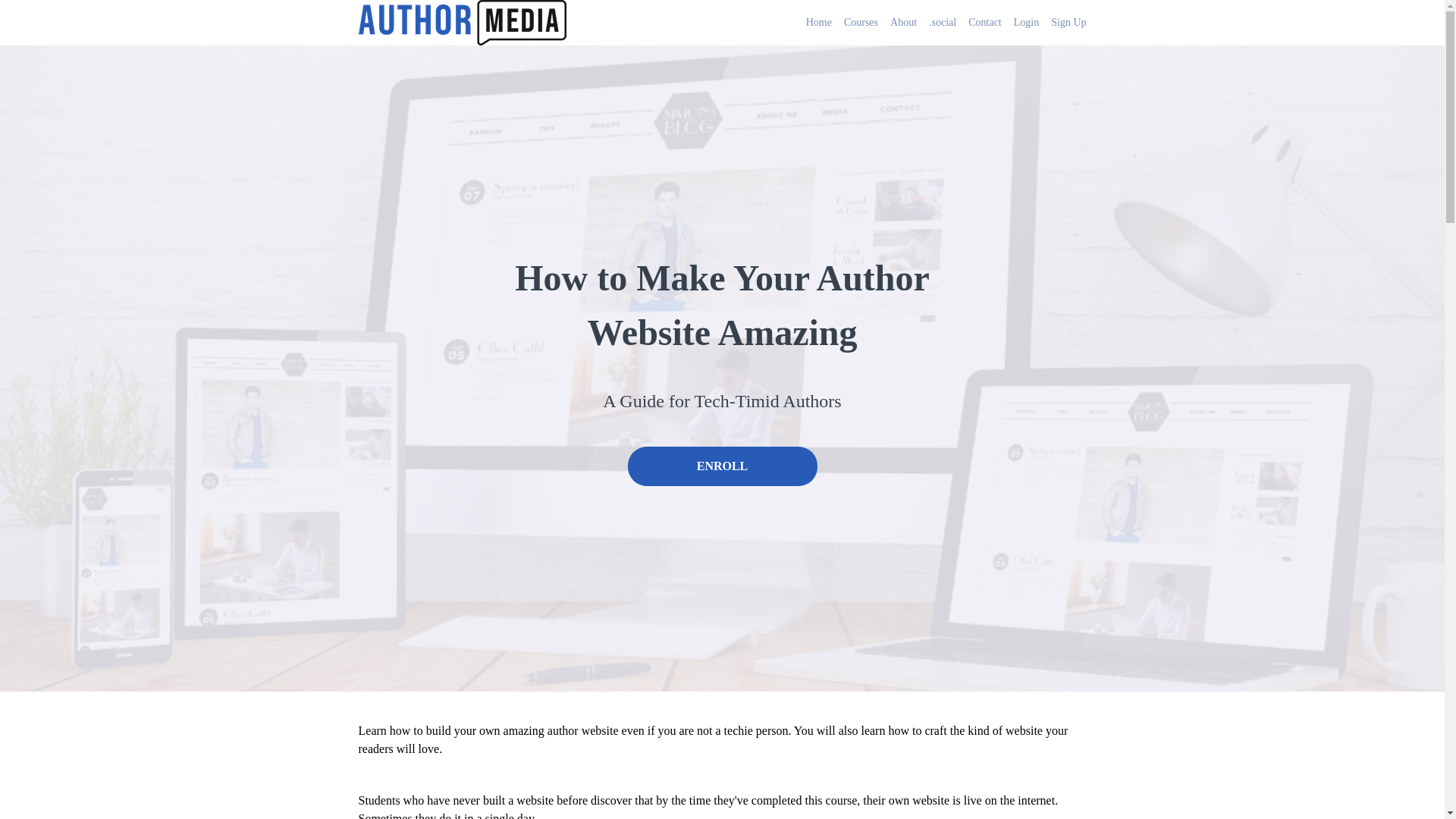 website screenshot of https://authorwebsitecourse.com/