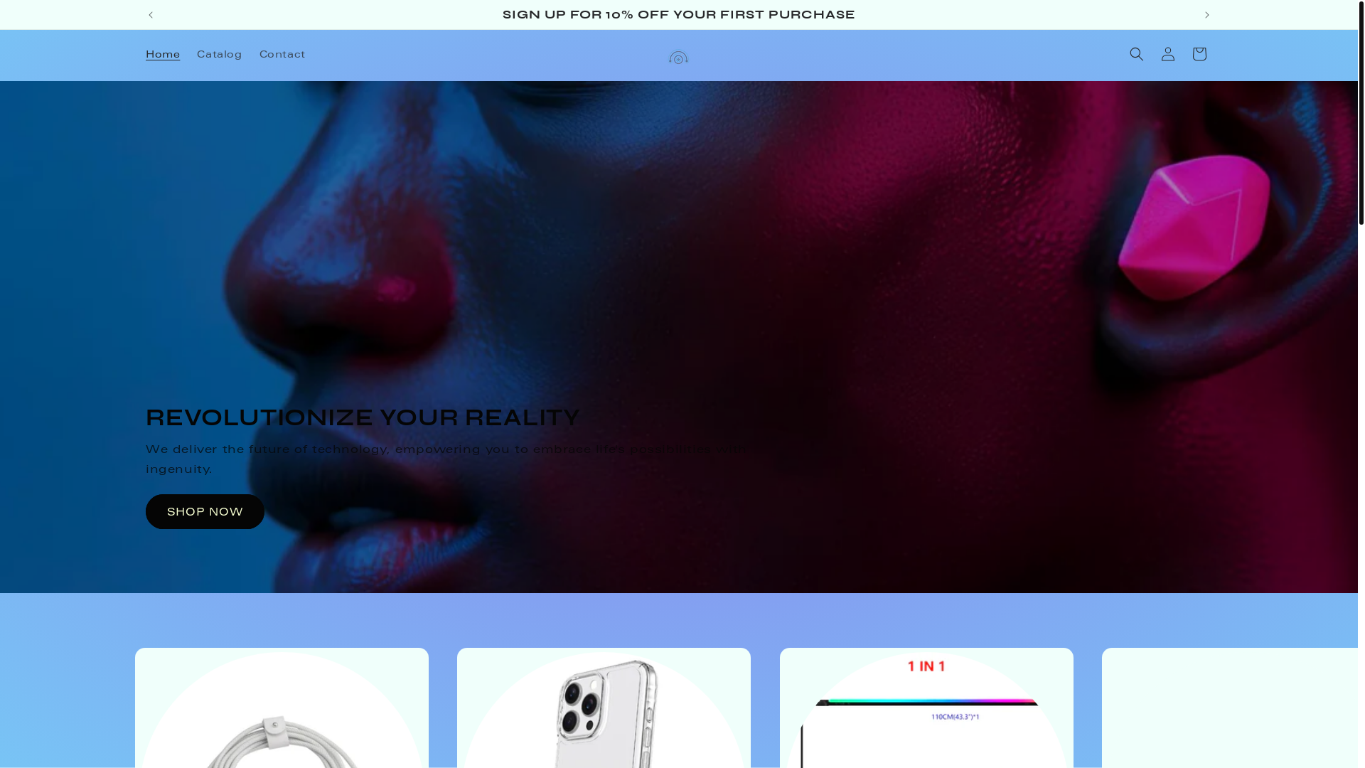 website screenshot of https://tsunamiblutech.store/