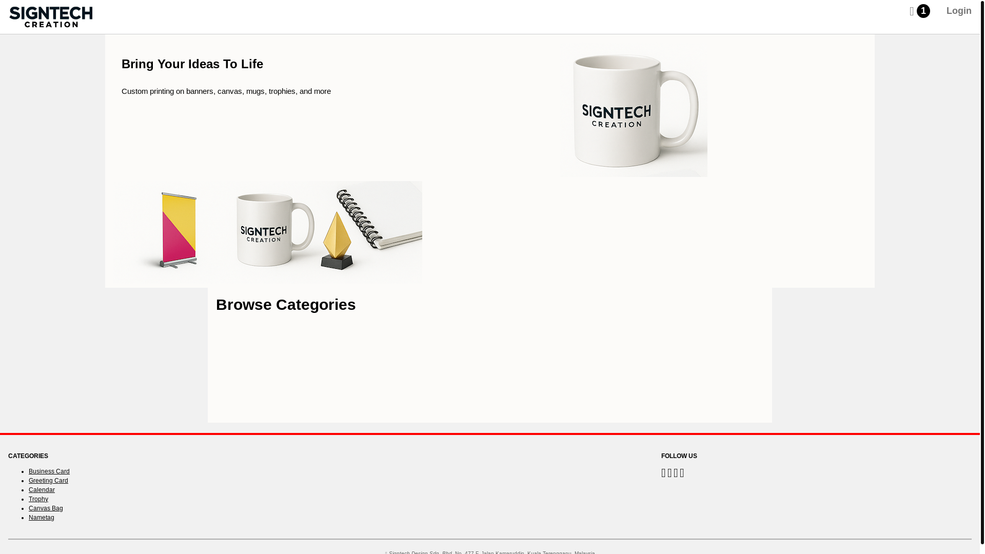 website screenshot of https://signtechcreation.com/