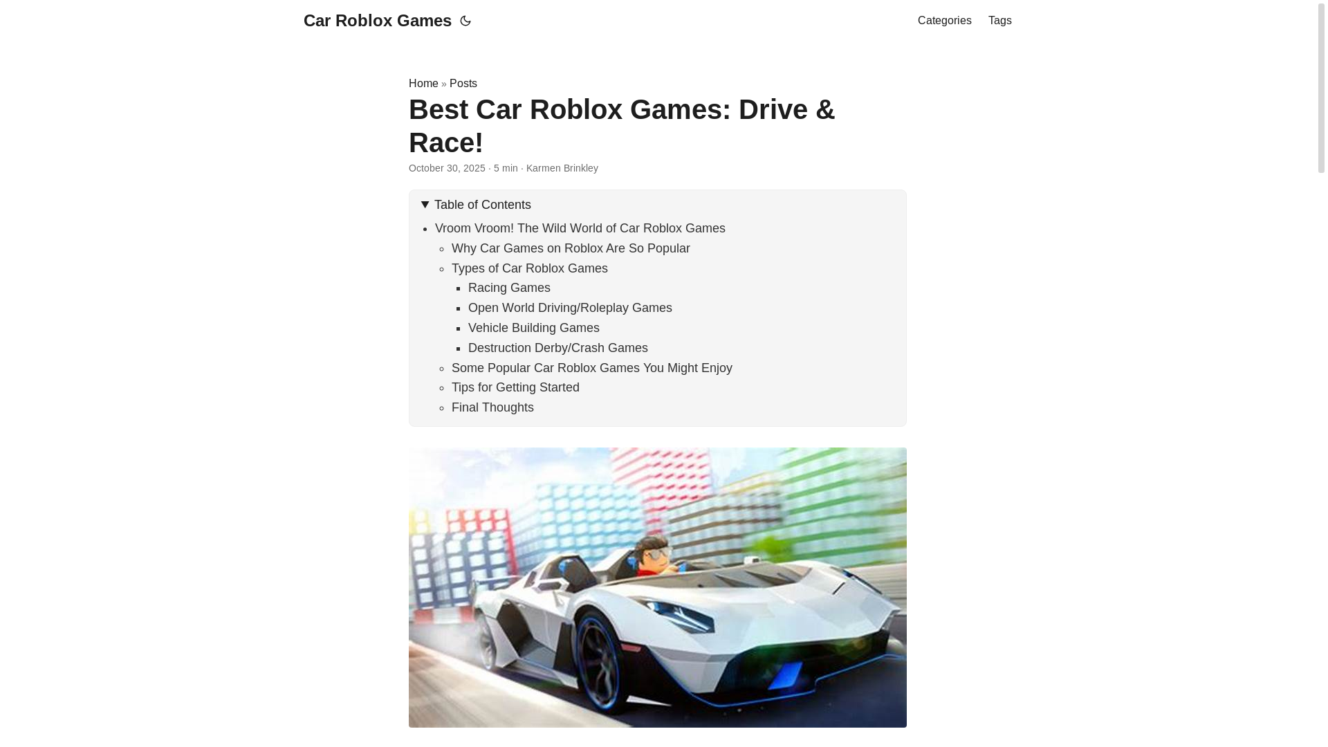 website screenshot of https://car-roblox-games.pages.dev/